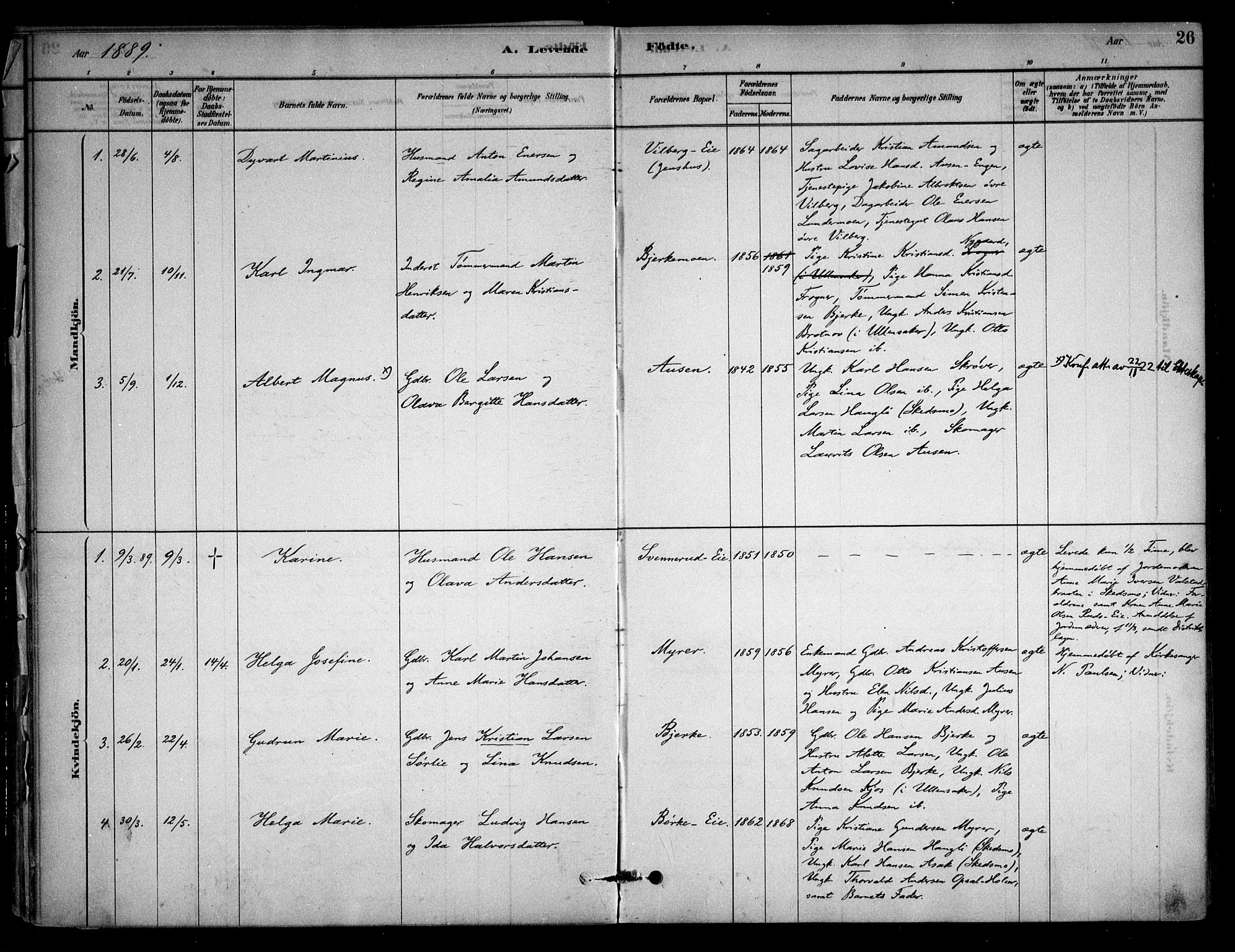 Sørum prestekontor Kirkebøker, AV/SAO-A-10303/F/Fb/L0001: Ministerialbok nr. II 1, 1878-1915, s. 26
