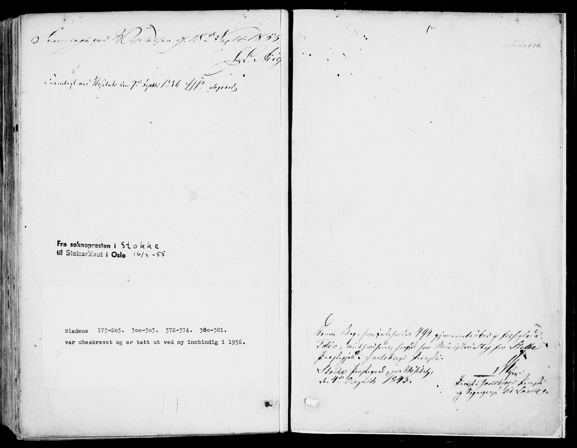 Stokke kirkebøker, SAKO/A-320/F/Fa/L0007: Ministerialbok nr. I 7, 1844-1857, s. 494