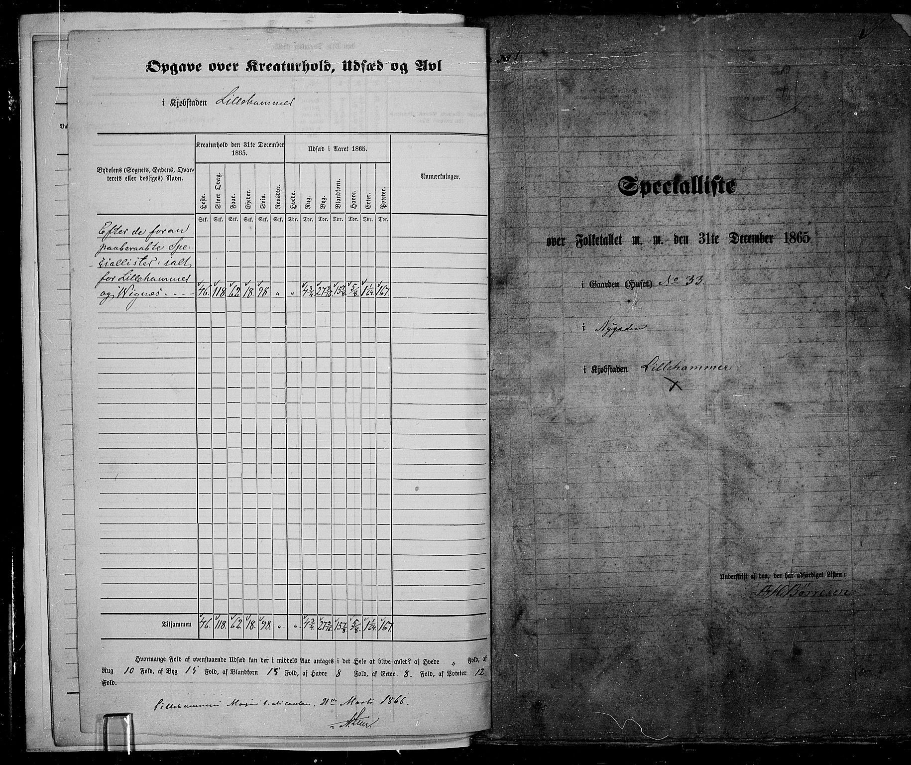 RA, Folketelling 1865 for 0501B Fåberg prestegjeld, Lillehammer kjøpstad, 1865, s. 7