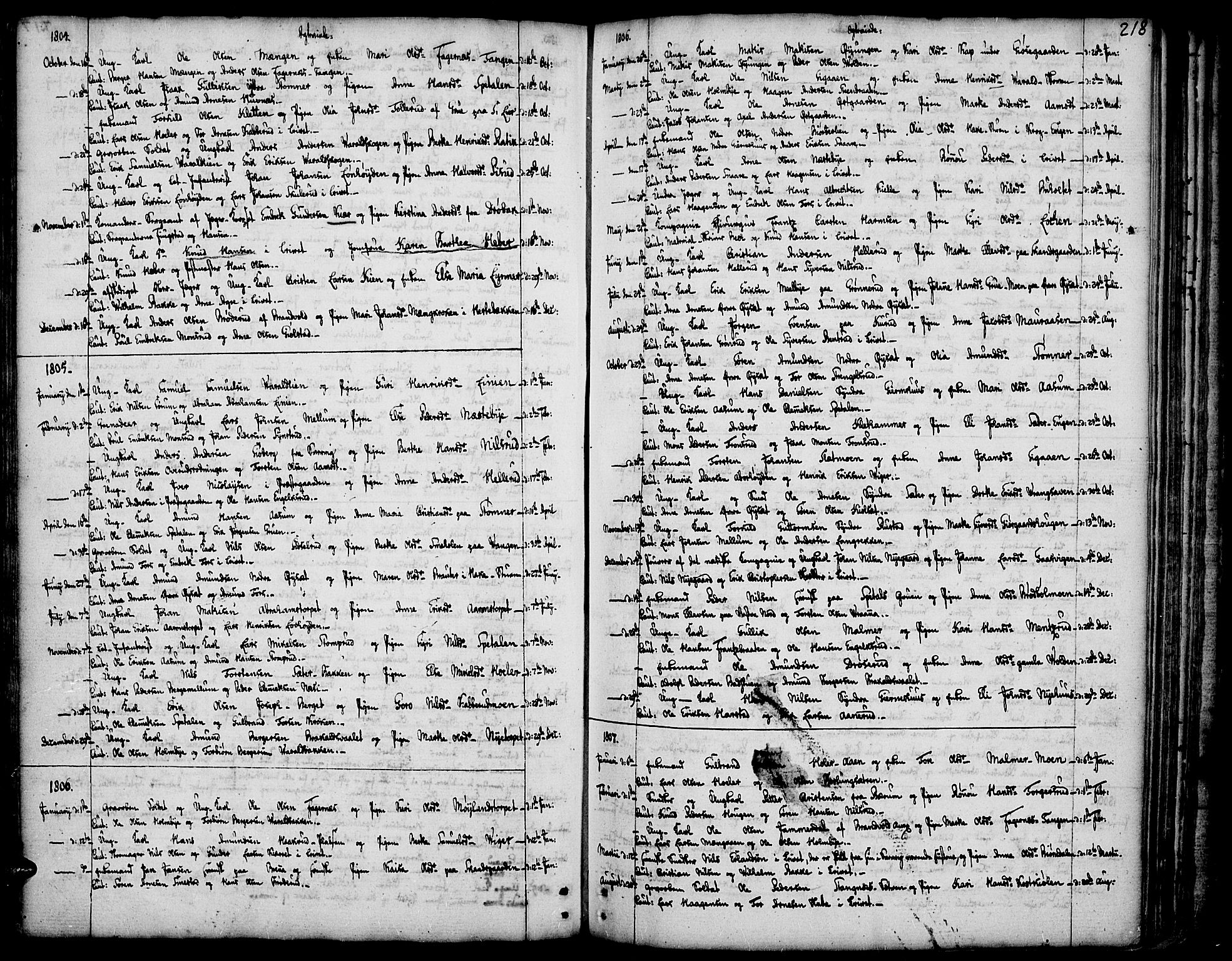 Vinger prestekontor, AV/SAH-PREST-024/H/Ha/Haa/L0005: Ministerialbok nr. 5, 1772-1813, s. 218