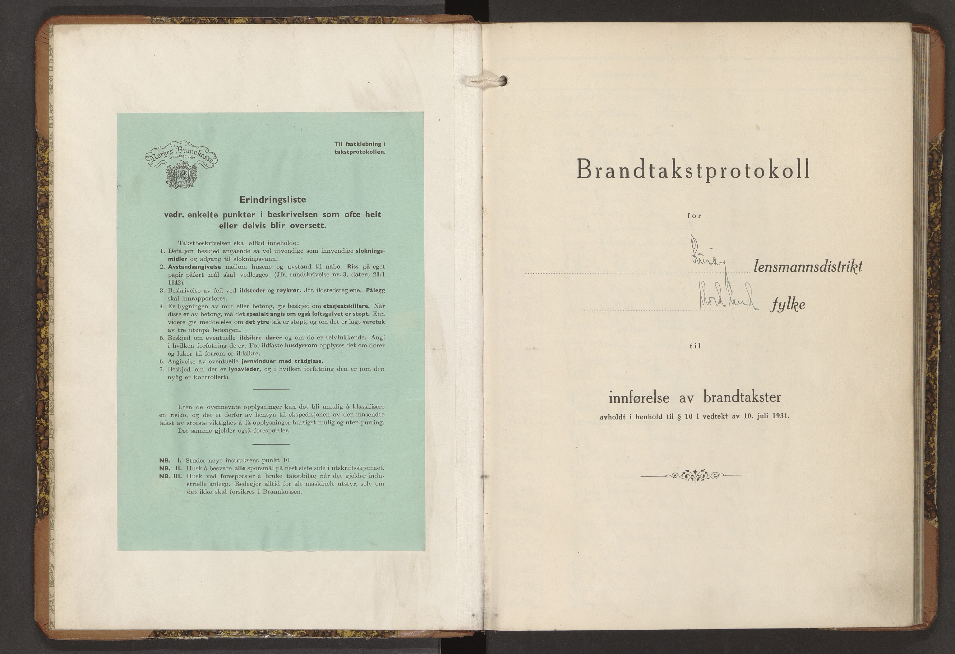 Norges Brannkasse Lurøy, AV/SAT-A-5577/Fb/L0008: Branntakstprotokoll, 1939-1949