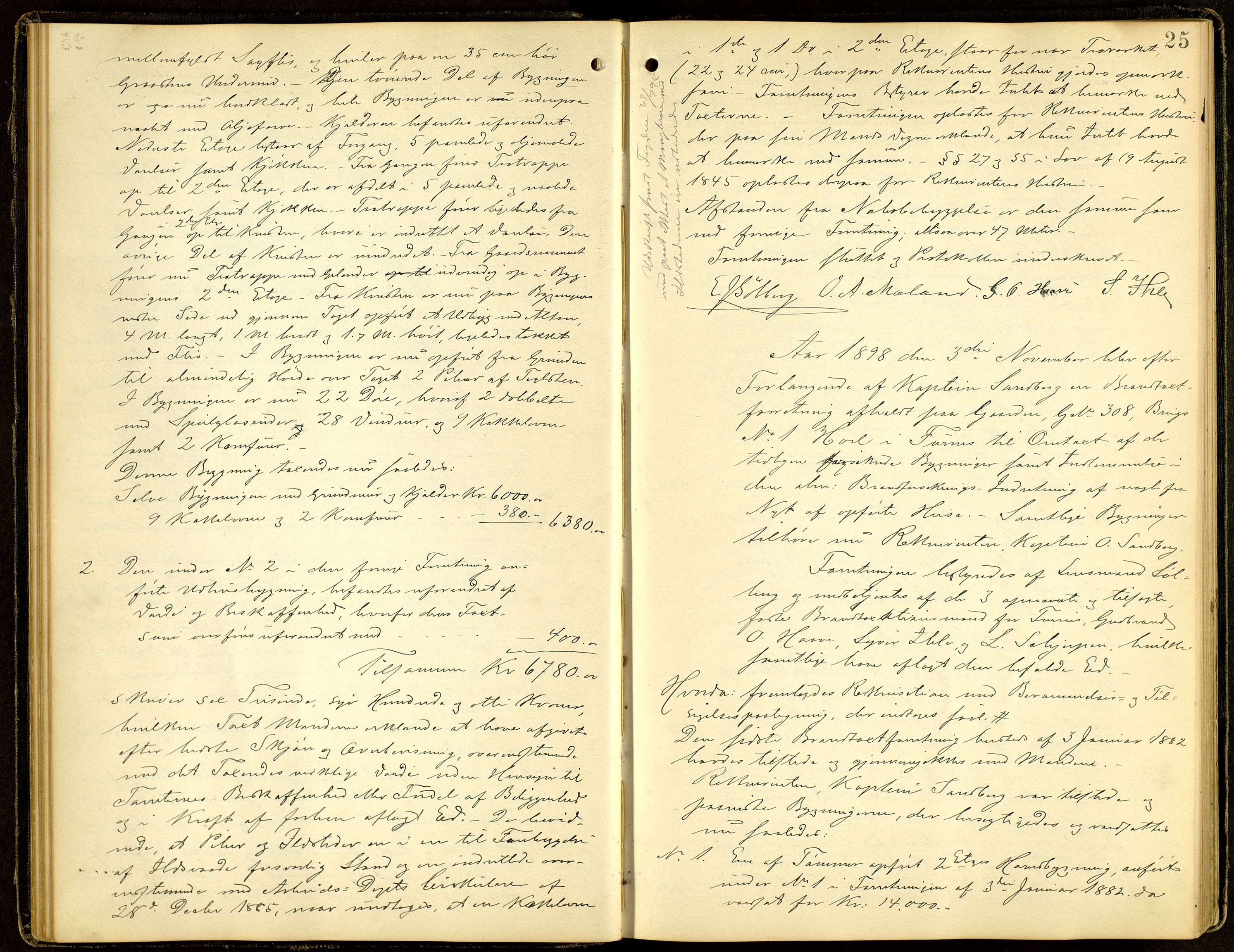 Norges Brannkasse, Furnes, AV/SAH-NBRANF-004/F/L0001: Branntakstprotokoll, 1895-1916, s. 24b-25a