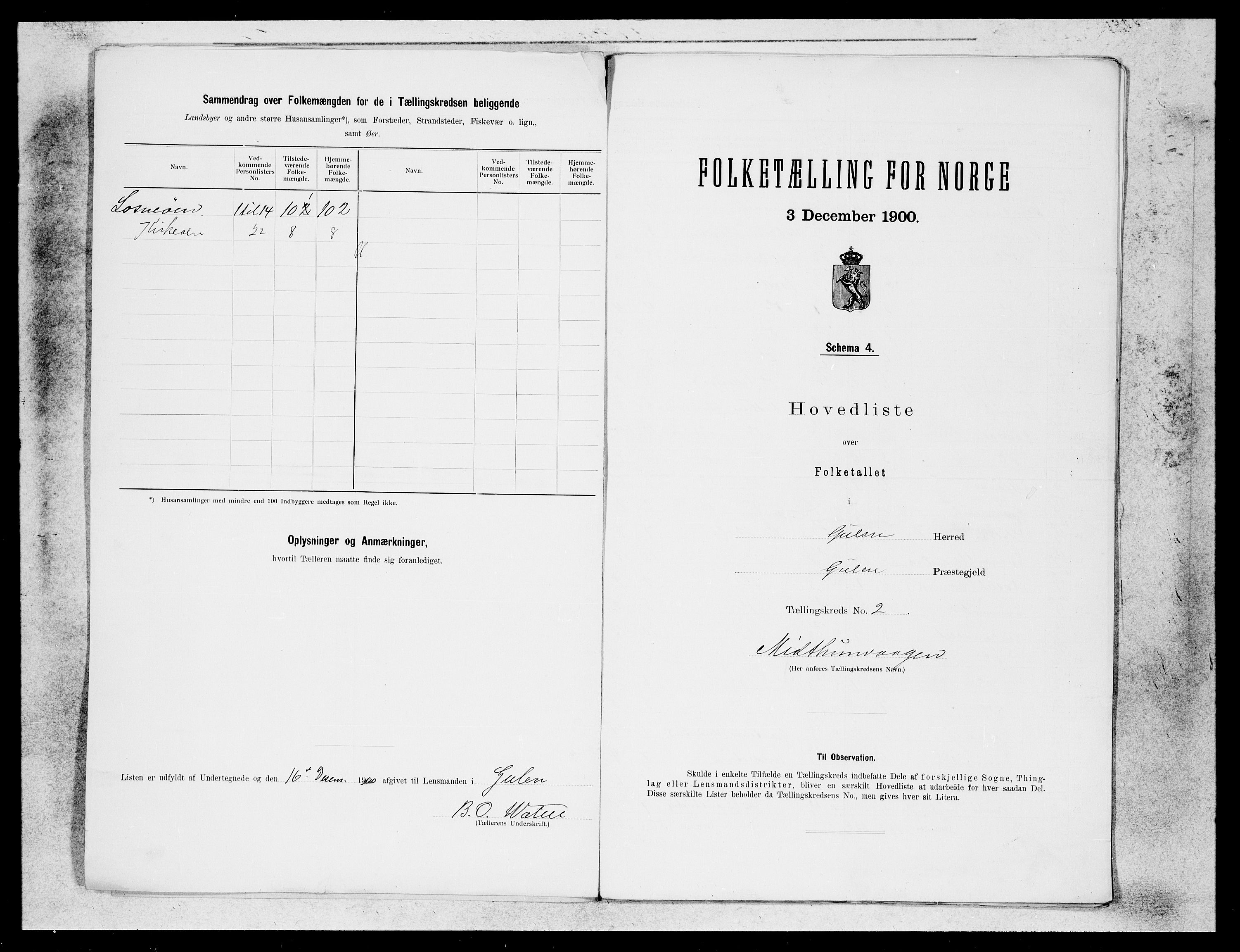 SAB, Folketelling 1900 for 1411 Gulen herred, 1900, s. 3