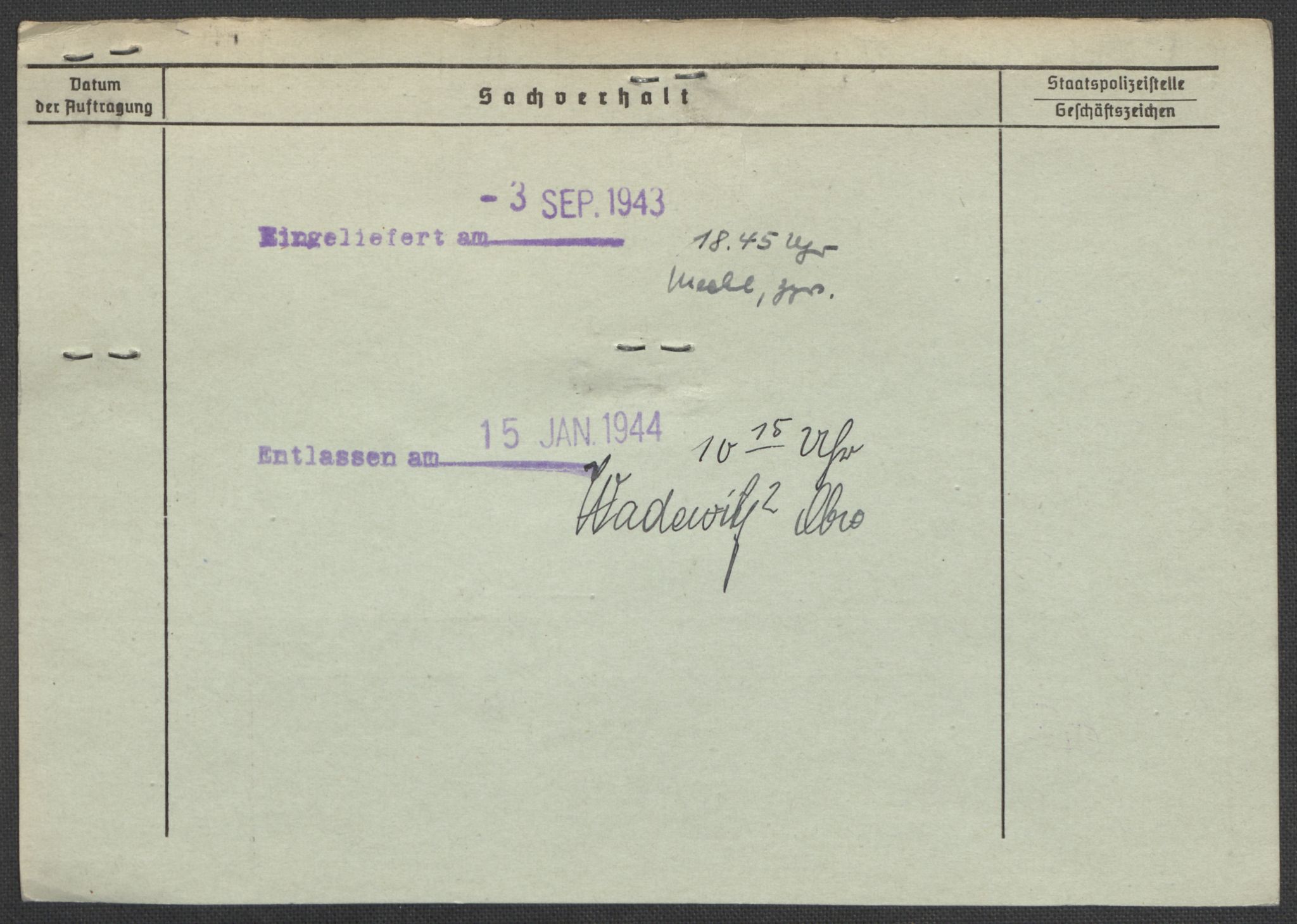 Befehlshaber der Sicherheitspolizei und des SD, RA/RAFA-5969/E/Ea/Eaa/L0004: Register over norske fanger i Møllergata 19: Hal-Hæ, 1940-1945, s. 818