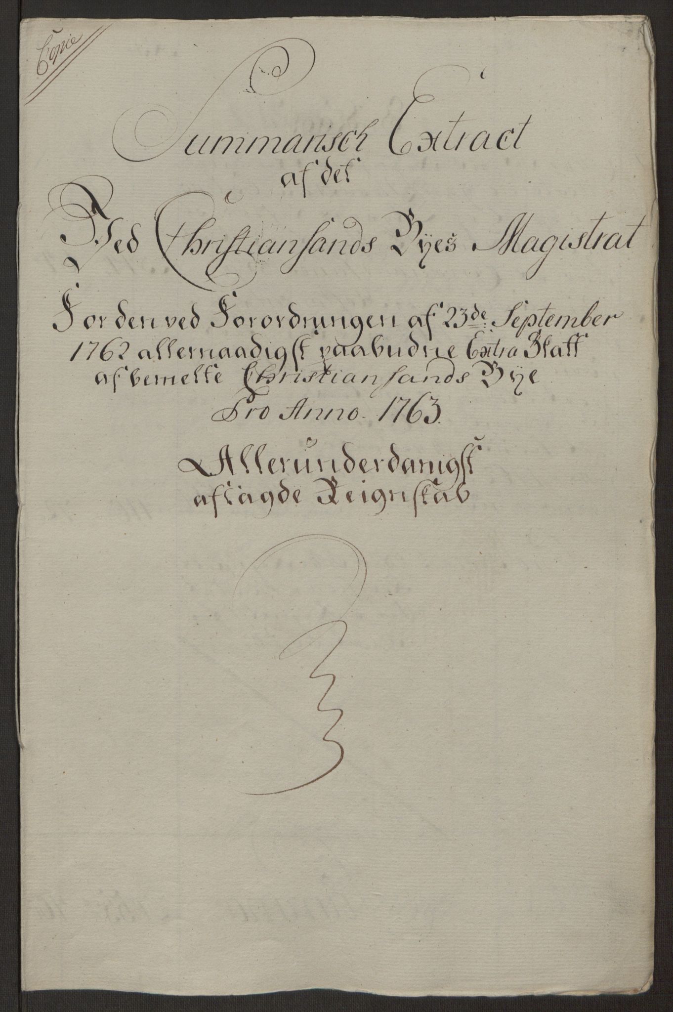 Rentekammeret inntil 1814, Reviderte regnskaper, Byregnskaper, AV/RA-EA-4066/R/Rm/L0265/0001: [M6] Kontribusjonsregnskap / Ekstraskatt, 1762-1764, s. 76