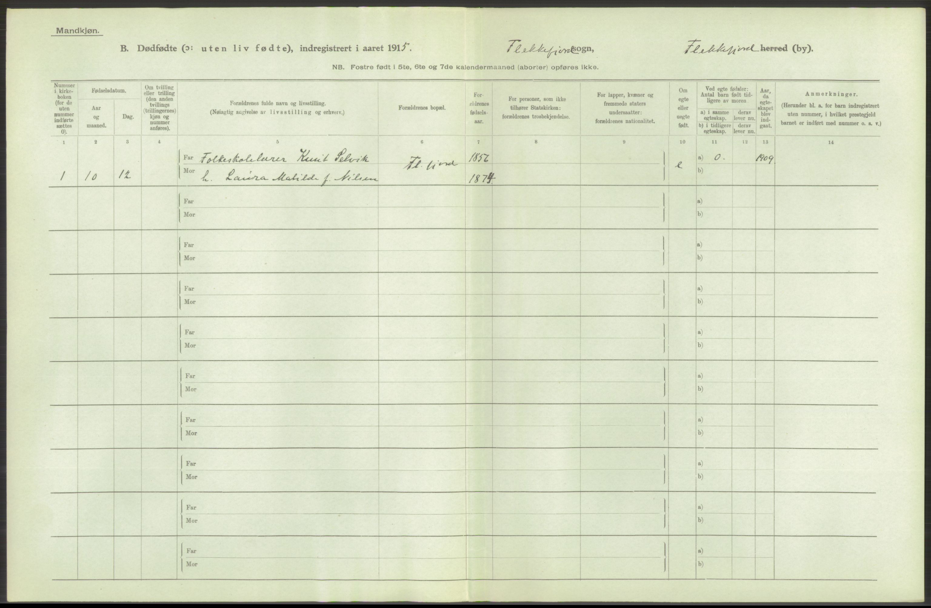 Statistisk sentralbyrå, Sosiodemografiske emner, Befolkning, RA/S-2228/D/Df/Dfb/Dfbe/L0026: Lister og Mandals amt: Døde, dødfødte. Bygder og byer., 1915, s. 12