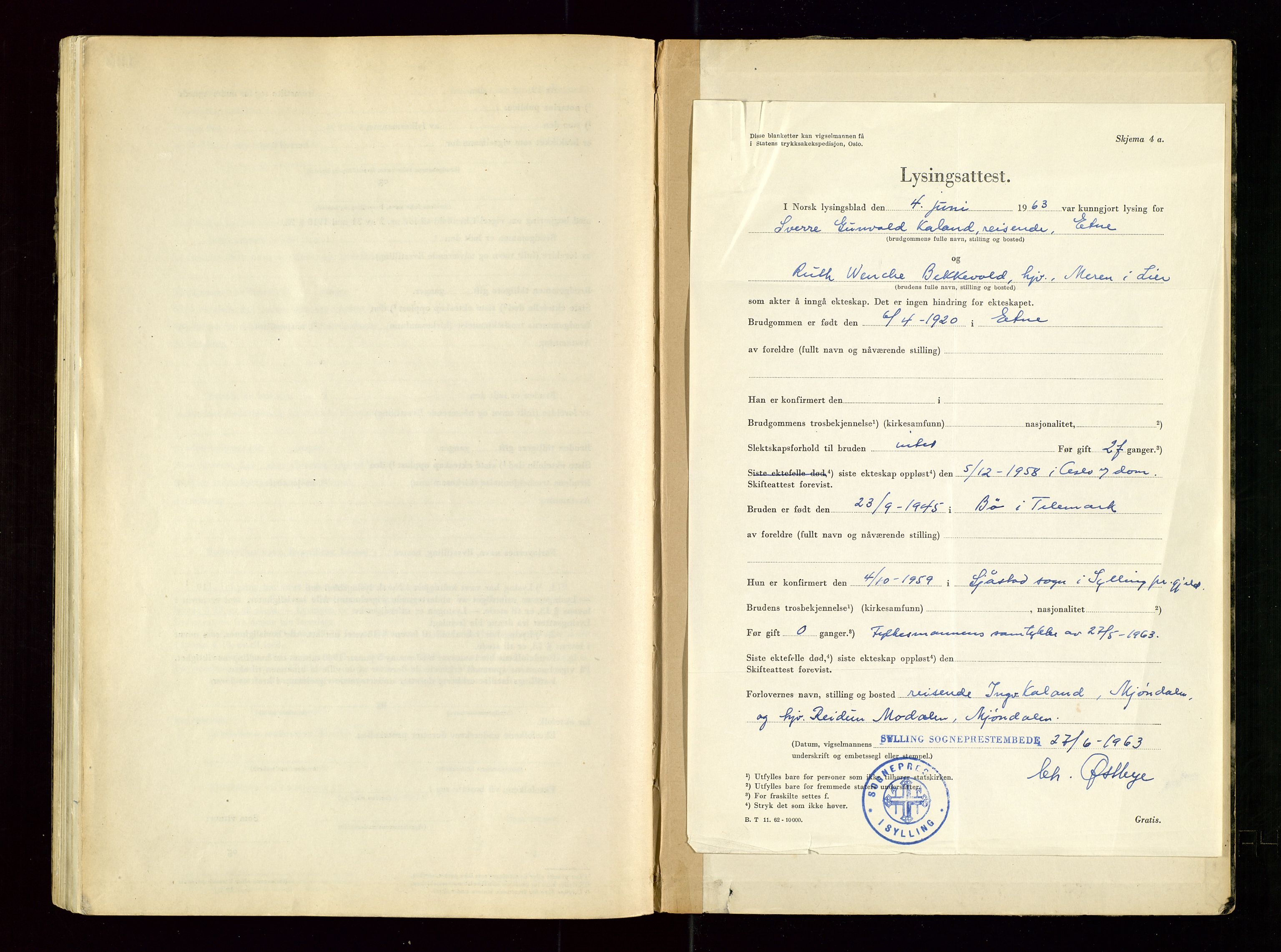 Karmsund sorenskriveri, SAST/A-100311/01/III/IIICBA/L0005: VIGSELSBOK, 1948-1965