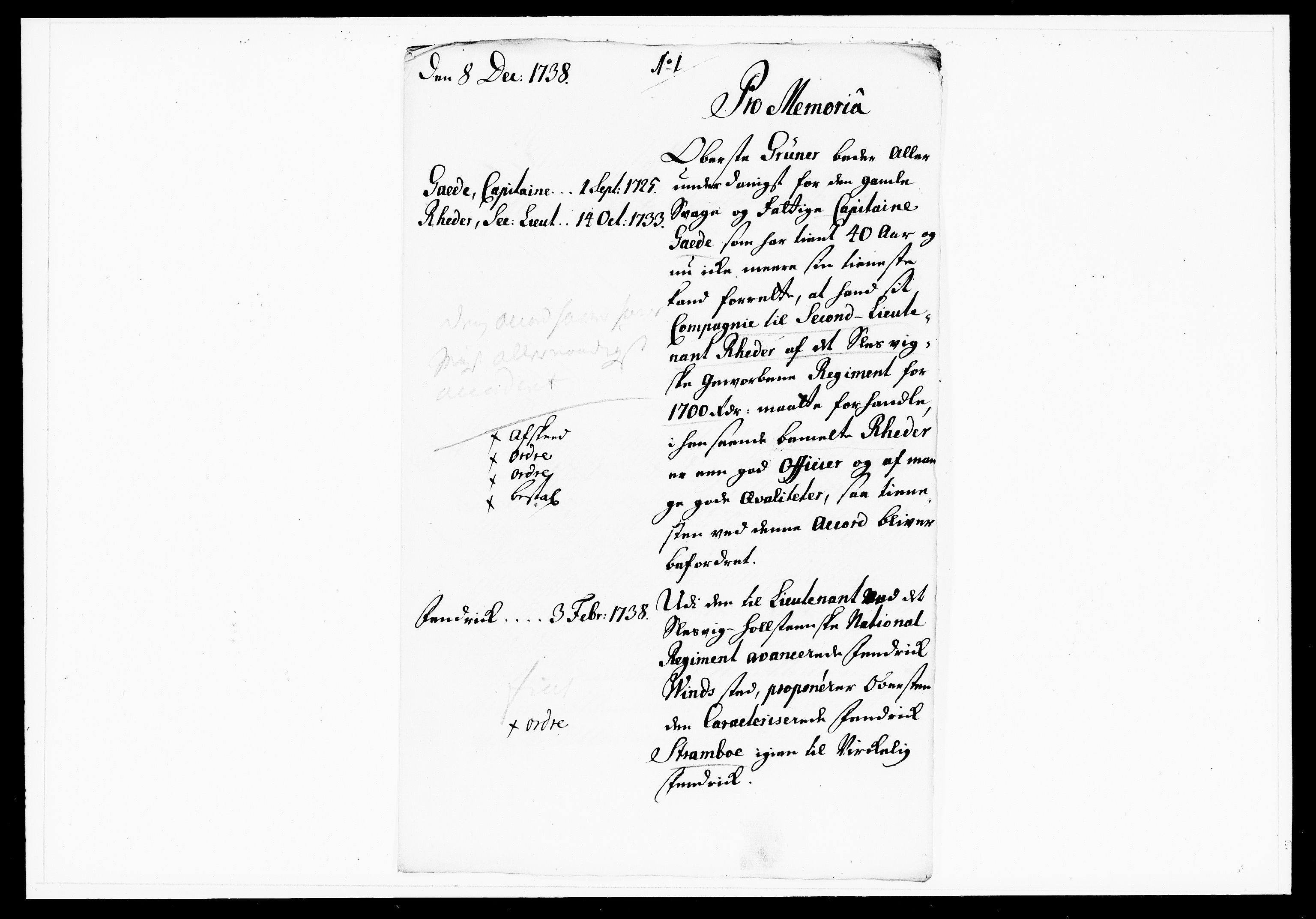 Krigskollegiet, Krigskancelliet, DRA/A-0006/-/1143-1150: Refererede sager, 1738, s. 545