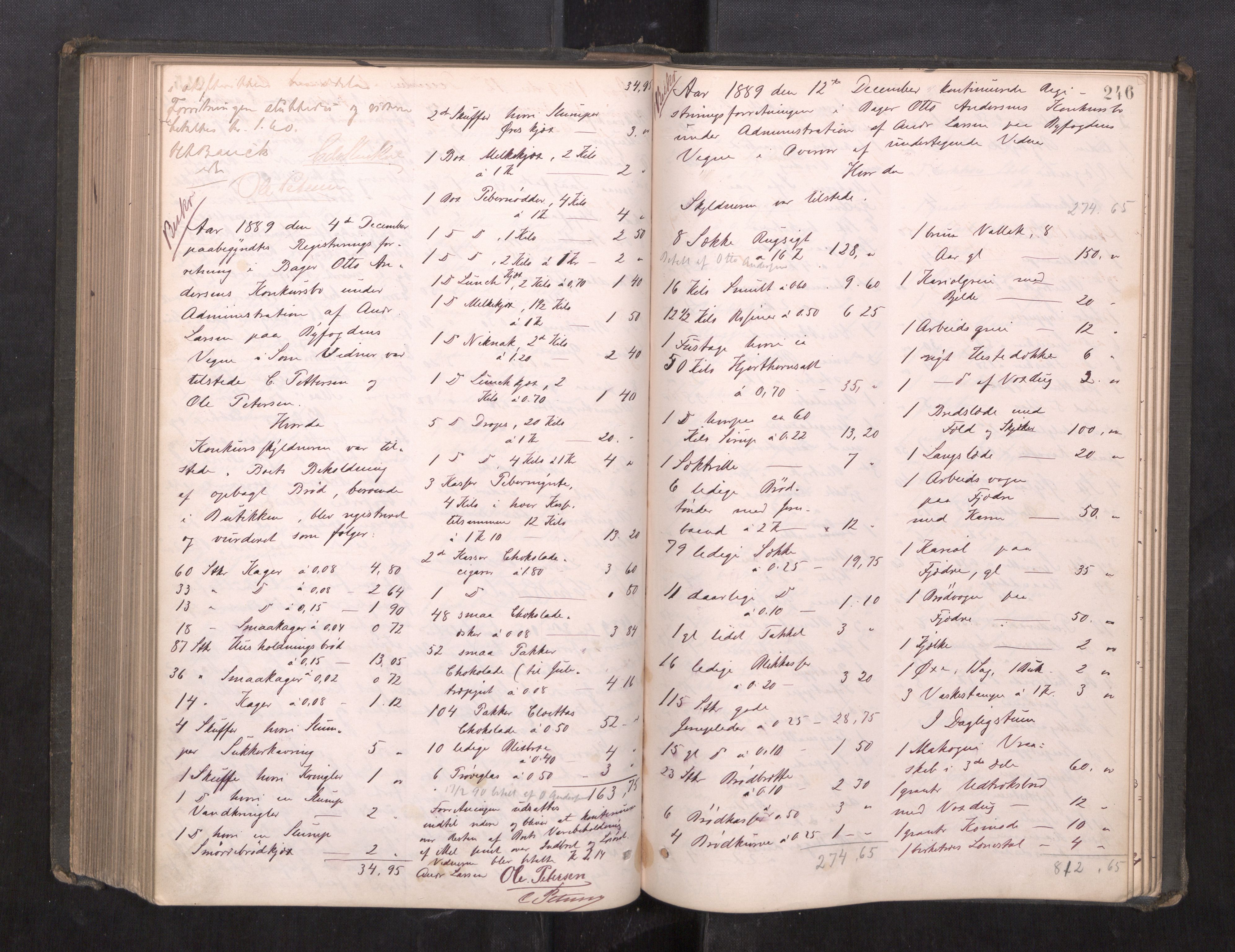 Trondheim byfogd, AV/SAT-A-0003/1/3/3C/L0012: Skifteregistreringsprotokoll - 12/1-17/12. (u/ register), 1885-1890, s. 246