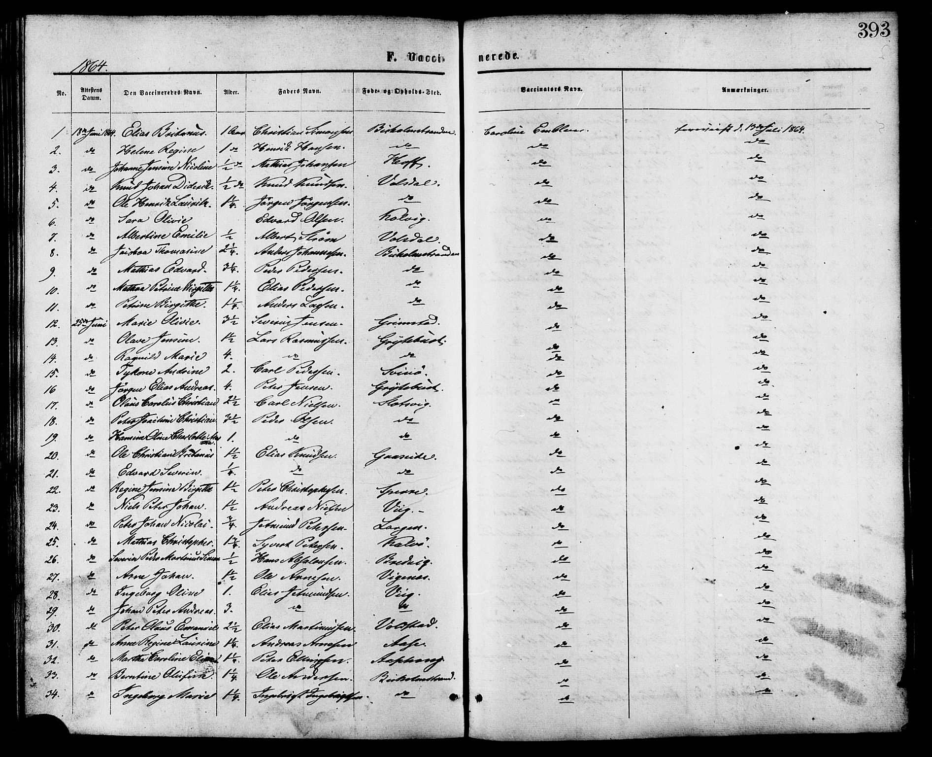 Ministerialprotokoller, klokkerbøker og fødselsregistre - Møre og Romsdal, AV/SAT-A-1454/528/L0399: Ministerialbok nr. 528A10, 1864-1879, s. 393