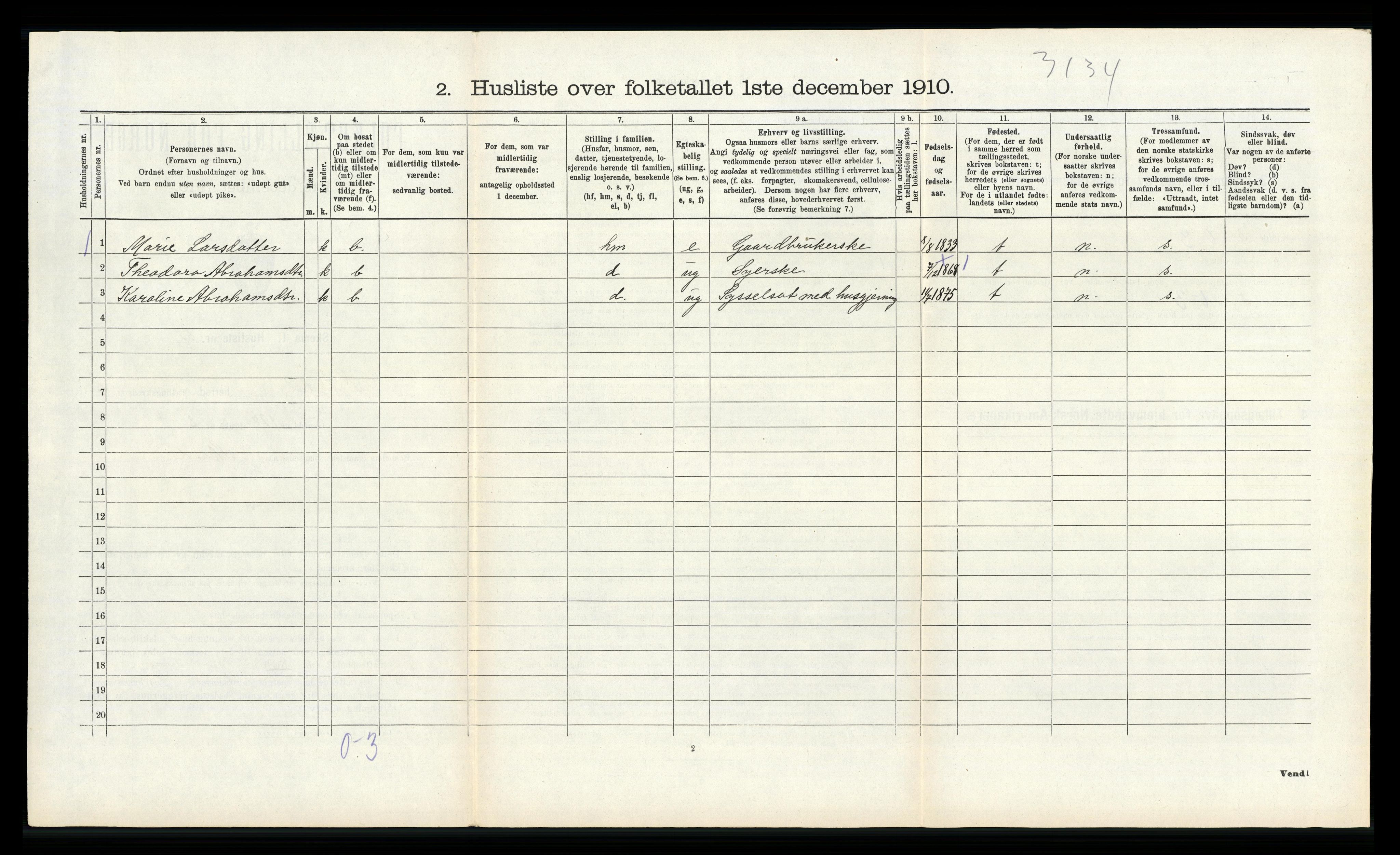 RA, Folketelling 1910 for 1032 Lyngdal herred, 1910, s. 849