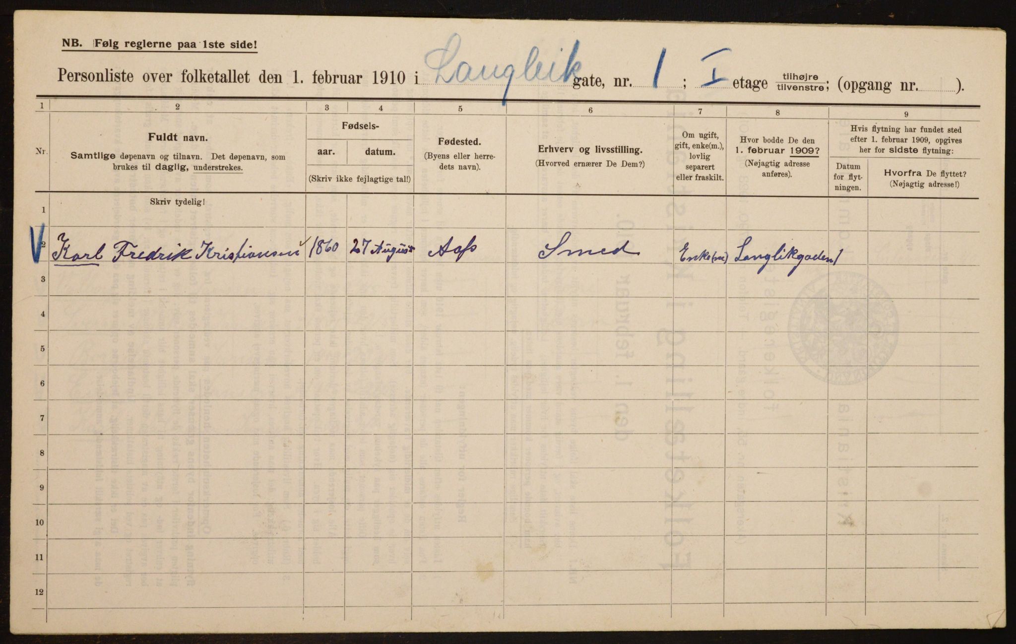 OBA, Kommunal folketelling 1.2.1910 for Kristiania, 1910, s. 54897