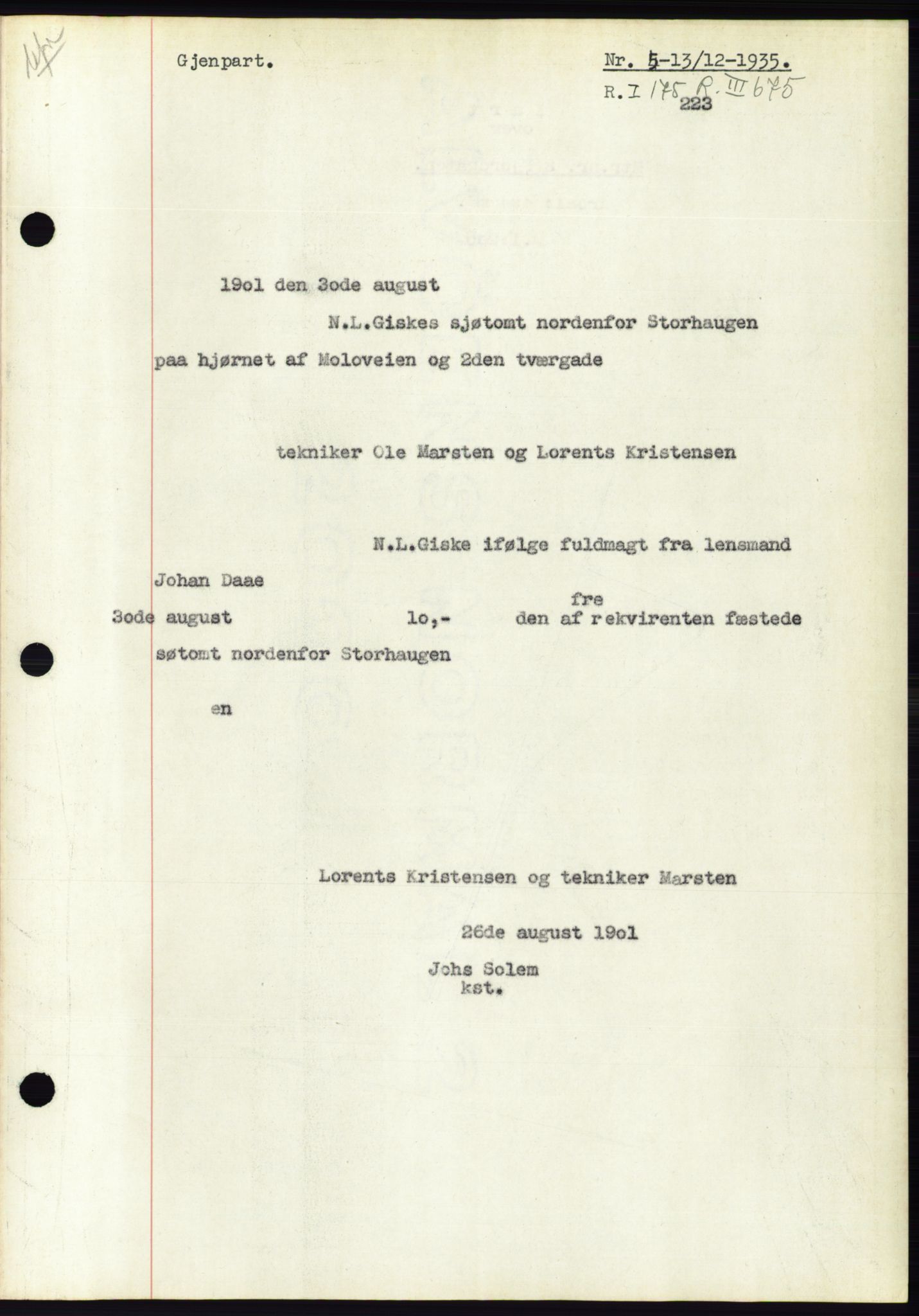 Ålesund byfogd, AV/SAT-A-4384: Pantebok nr. 32, 1934-1935, Tingl.dato: 13.12.1935