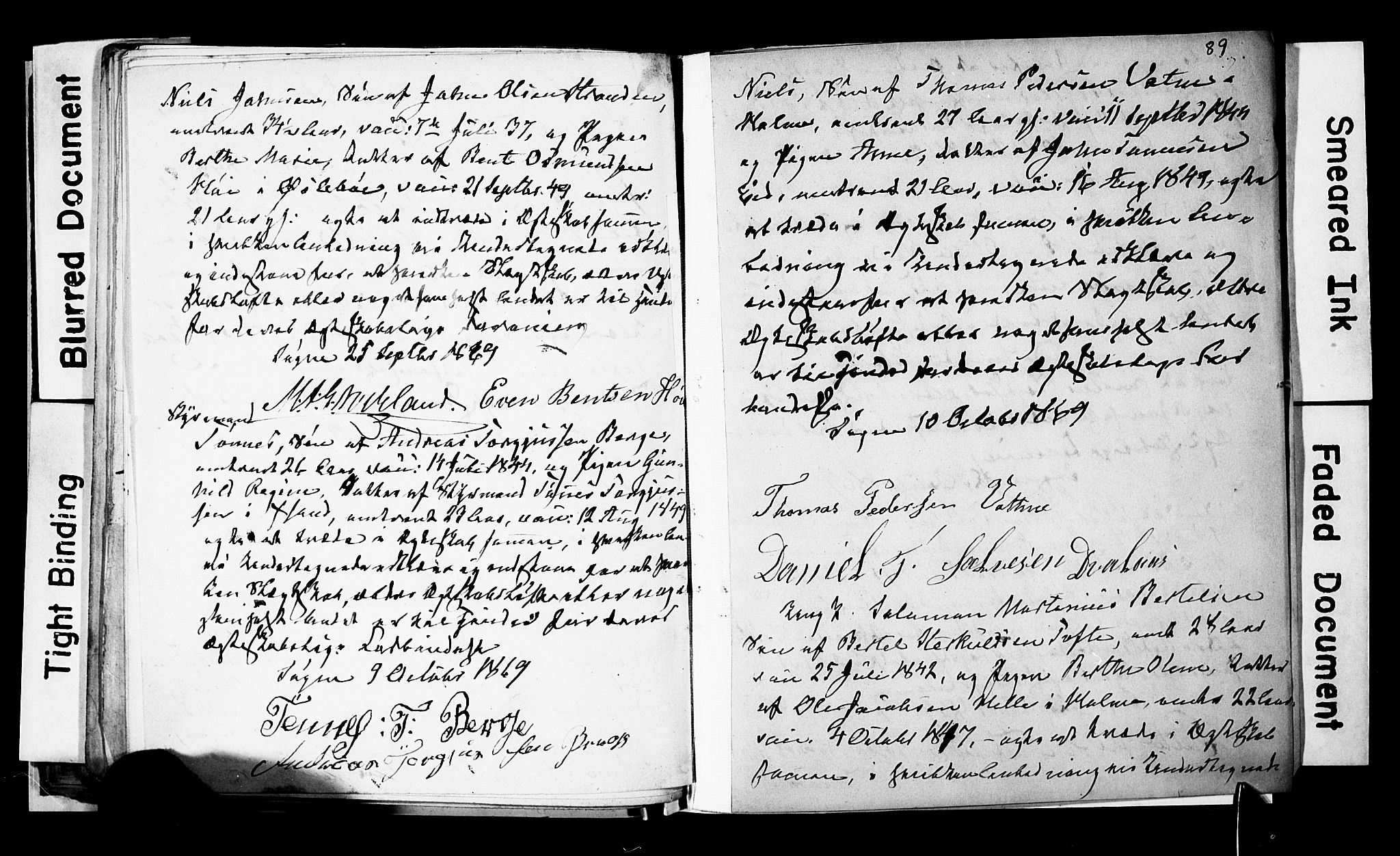 Søgne sokneprestkontor, AV/SAK-1111-0037/F/Fe/L0001: Lysningsprotokoll nr. A III 1, 1853-1870, s. 89