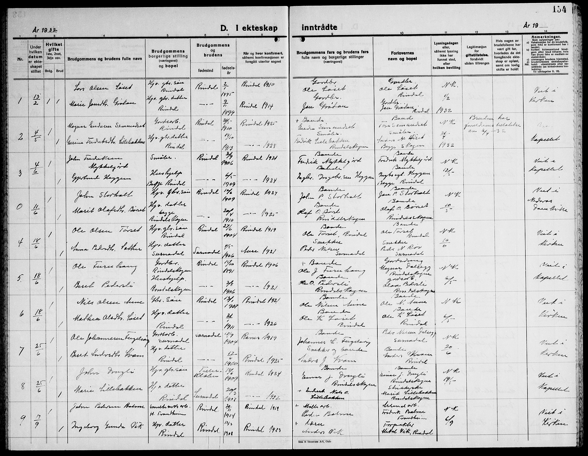 Ministerialprotokoller, klokkerbøker og fødselsregistre - Møre og Romsdal, AV/SAT-A-1454/598/L1080: Klokkerbok nr. 598C05, 1927-1944, s. 154