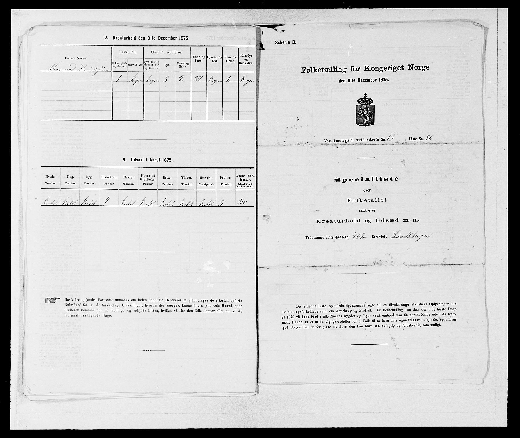 SAB, Folketelling 1875 for 1235P Voss prestegjeld, 1875, s. 1577