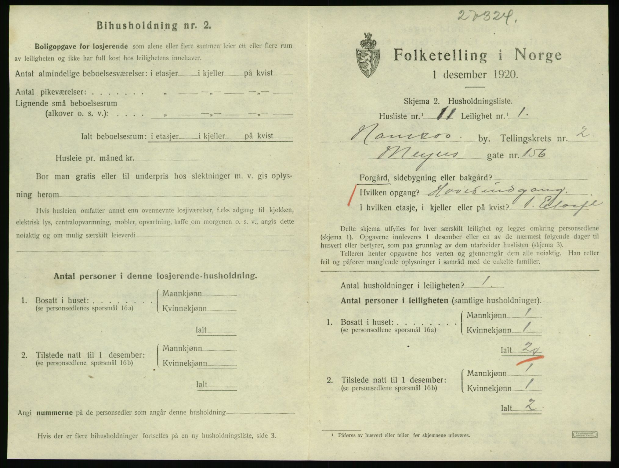 SAT, Folketelling 1920 for 1703 Namsos ladested, 1920, s. 1011