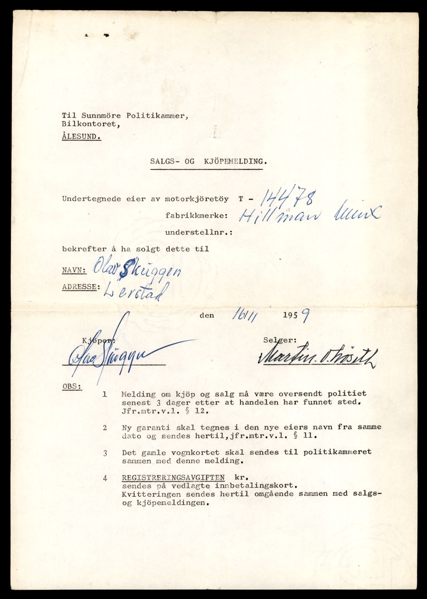 Møre og Romsdal vegkontor - Ålesund trafikkstasjon, AV/SAT-A-4099/F/Fe/L0046: Registreringskort for kjøretøy T 14445 - T 14579, 1927-1998