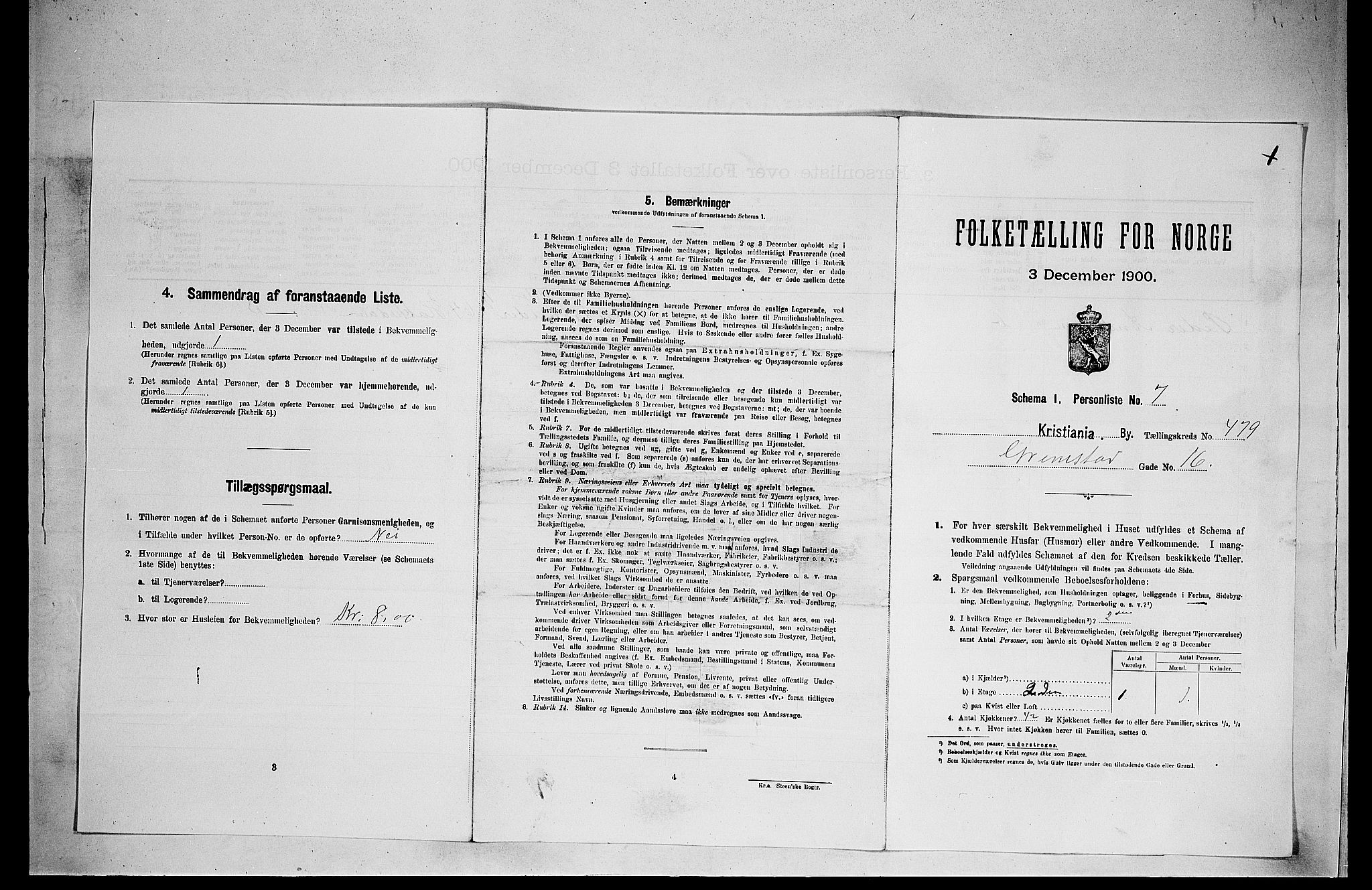 SAO, Folketelling 1900 for 0301 Kristiania kjøpstad, 1900, s. 28085