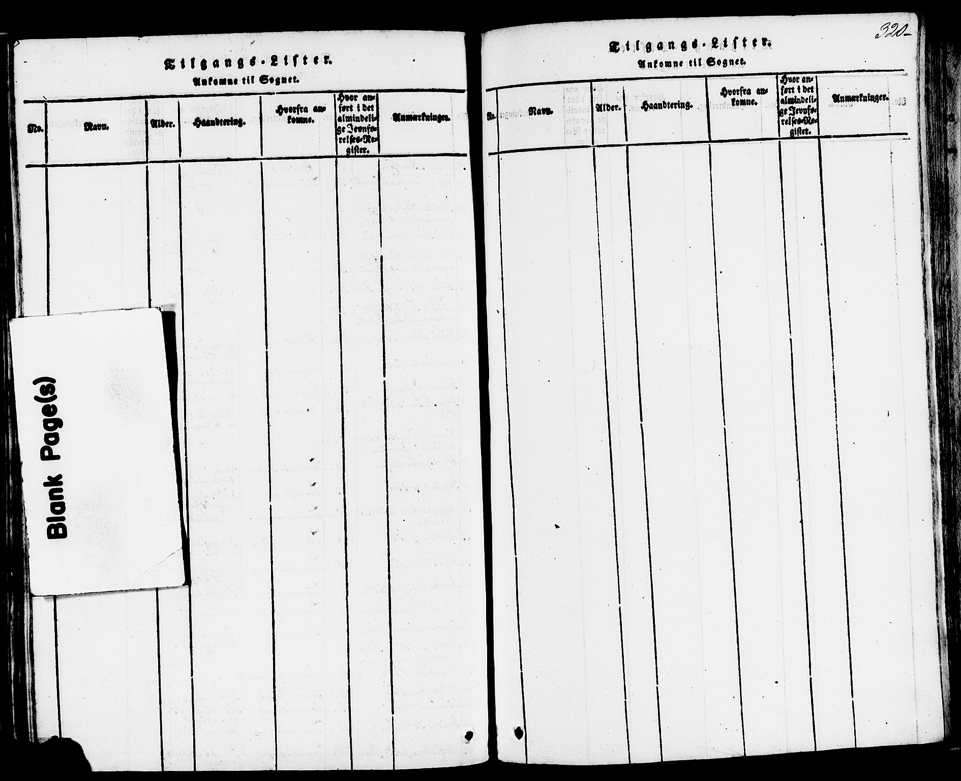 Domkirken sokneprestkontor, AV/SAST-A-101812/001/30/30BB/L0008: Klokkerbok nr. B 8, 1816-1821, s. 320