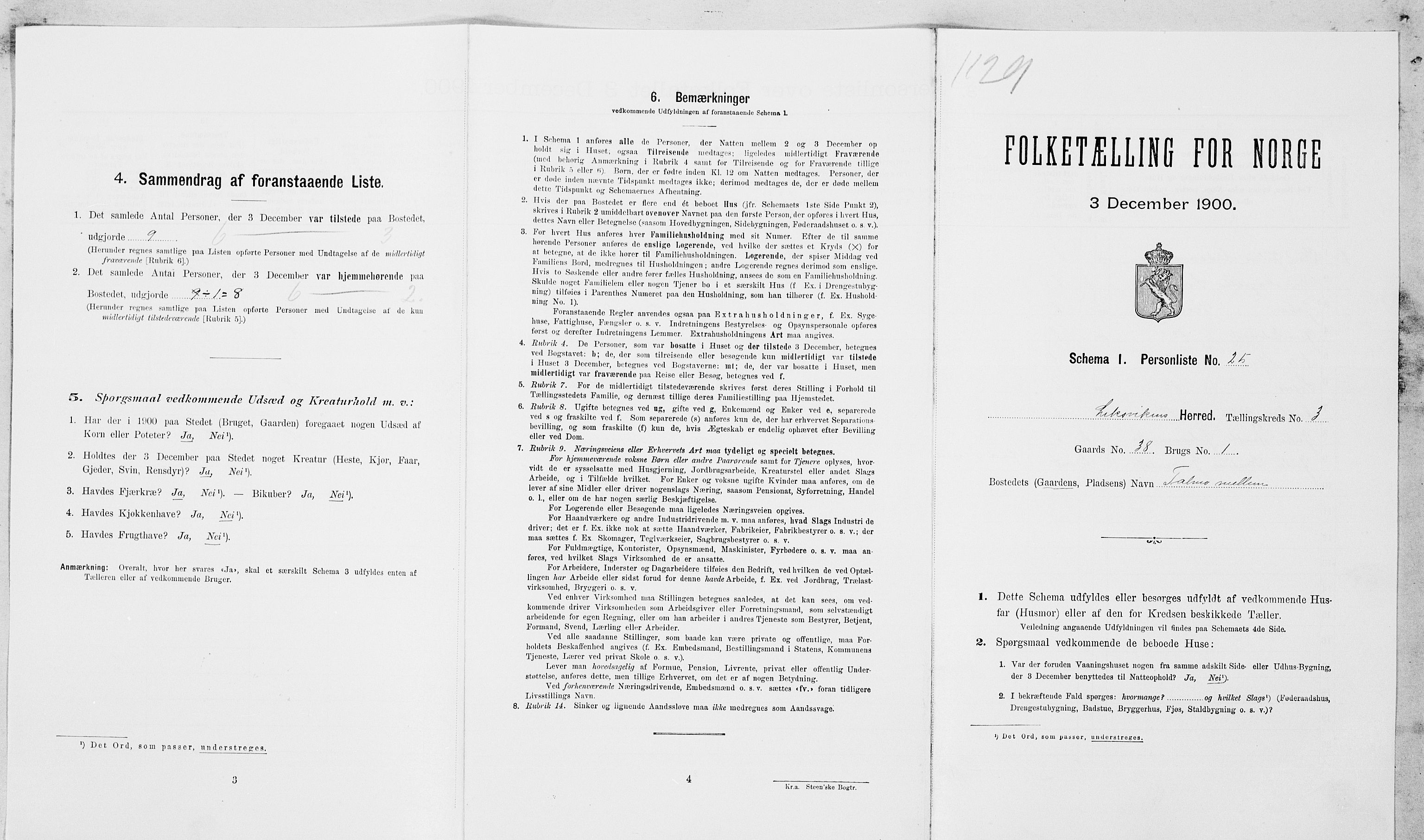 SAT, Folketelling 1900 for 1718 Leksvik herred, 1900, s. 388
