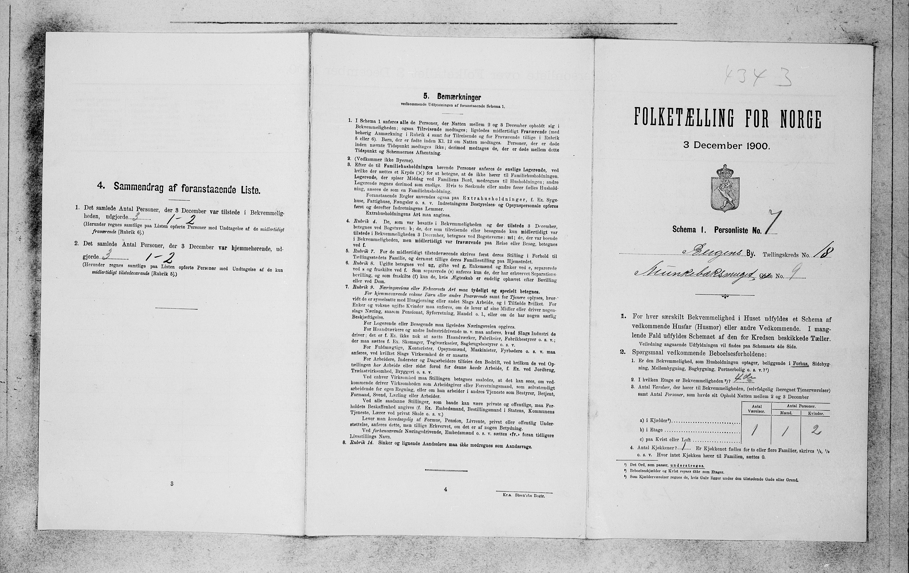 SAB, Folketelling 1900 for 1301 Bergen kjøpstad, 1900, s. 3595