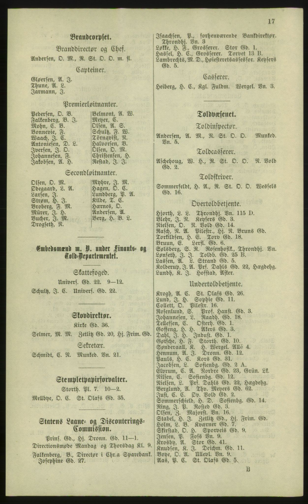 Kristiania/Oslo adressebok, PUBL/-, 1881, s. 17