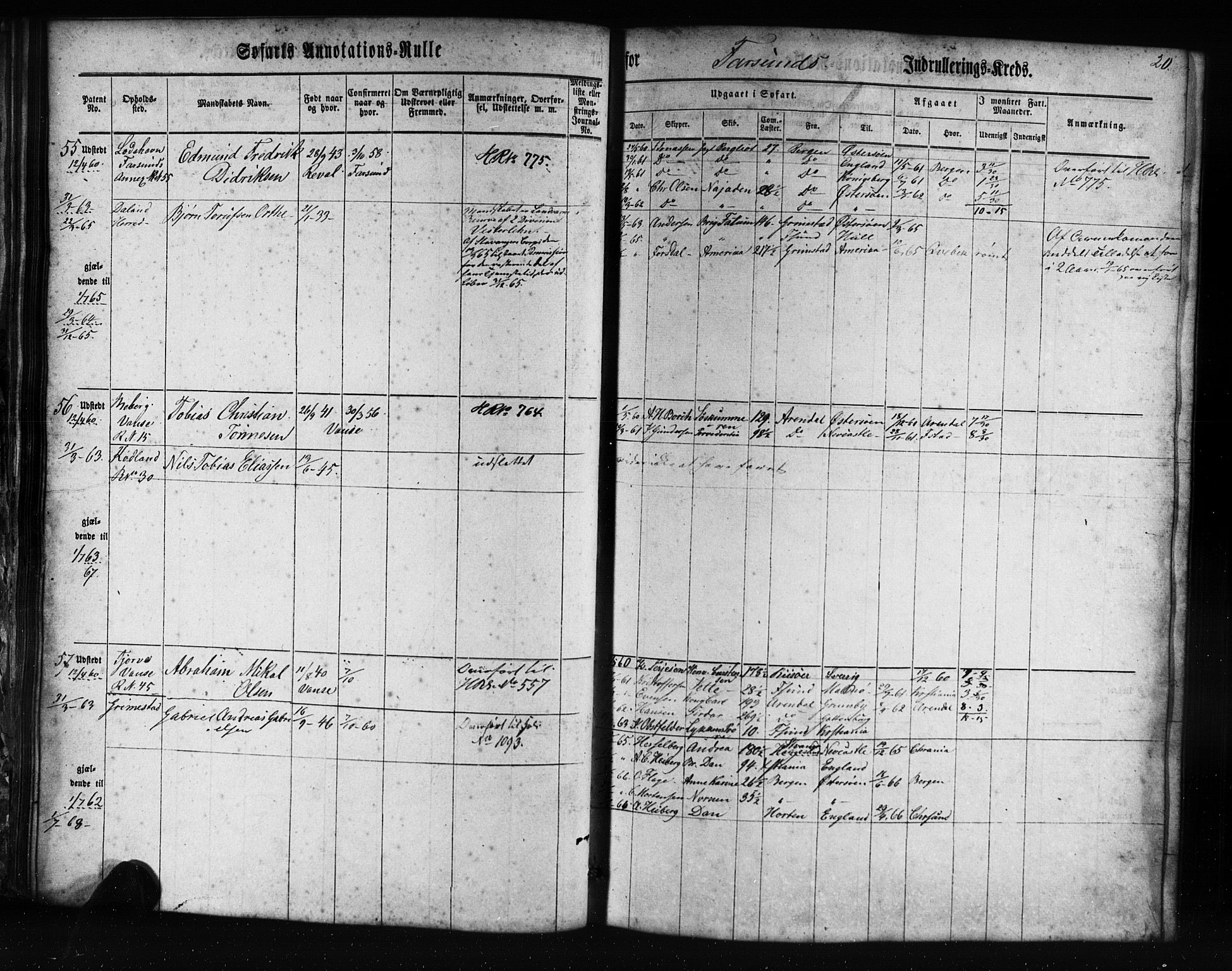 Farsund mønstringskrets, AV/SAK-2031-0017/F/Fa/L0004: Annotasjonsrulle nr 1-795 med register, Z-1, 1860-1865, s. 49