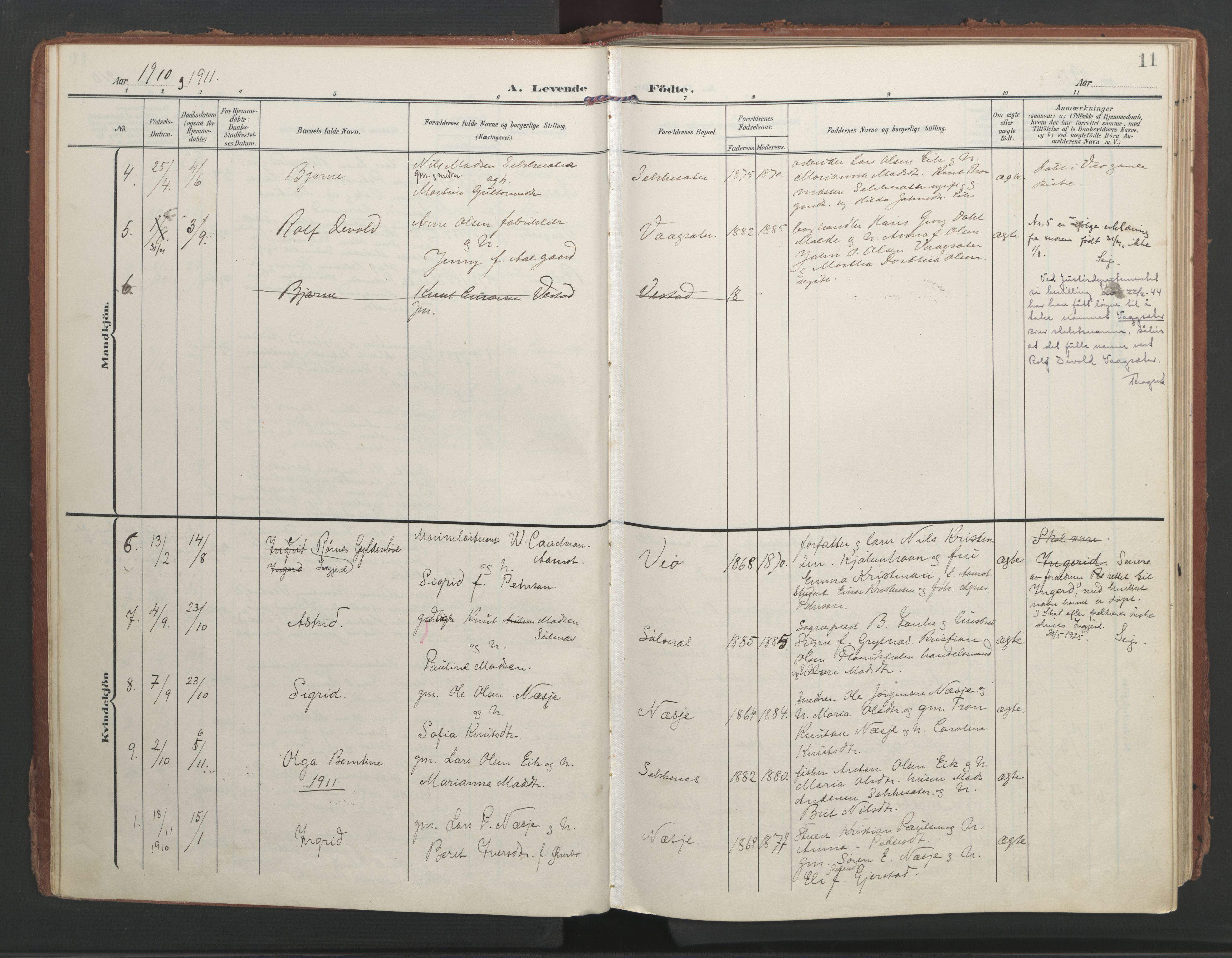 Ministerialprotokoller, klokkerbøker og fødselsregistre - Møre og Romsdal, AV/SAT-A-1454/547/L0605: Ministerialbok nr. 547A07, 1907-1936, s. 11