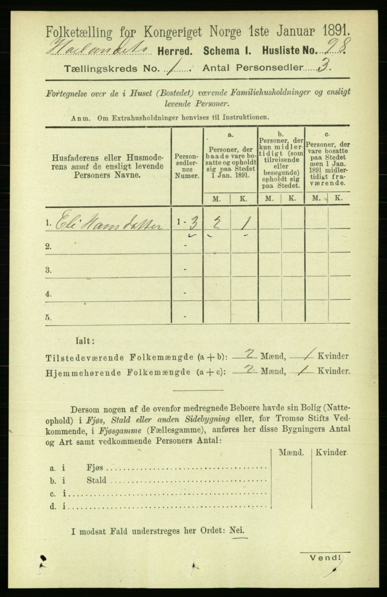 RA, Folketelling 1891 for 1651 Hølonda herred, 1891, s. 113