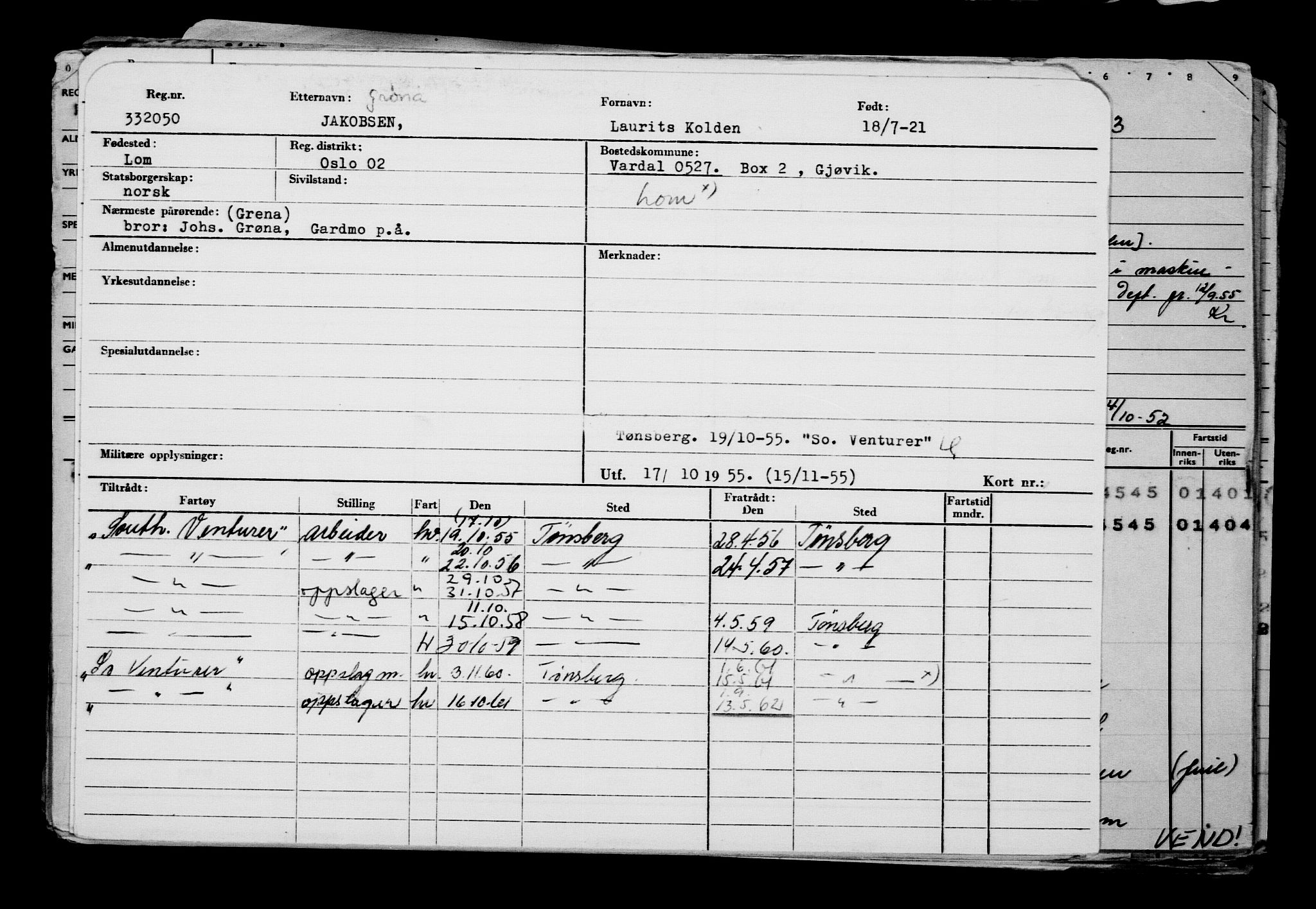 Direktoratet for sjømenn, AV/RA-S-3545/G/Gb/L0196: Hovedkort, 1921, s. 201