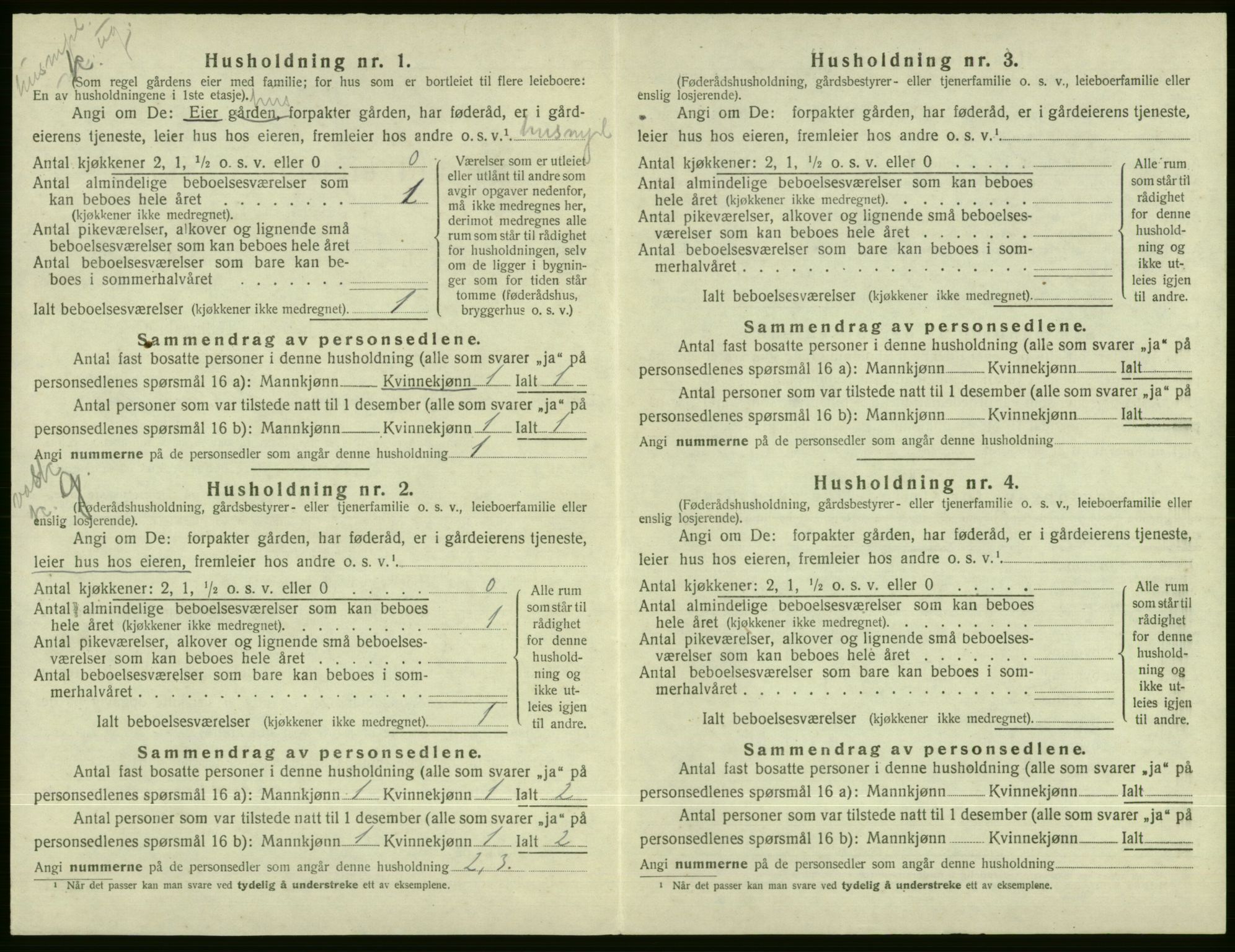 SAB, Folketelling 1920 for 1235 Voss herred, 1920, s. 1444