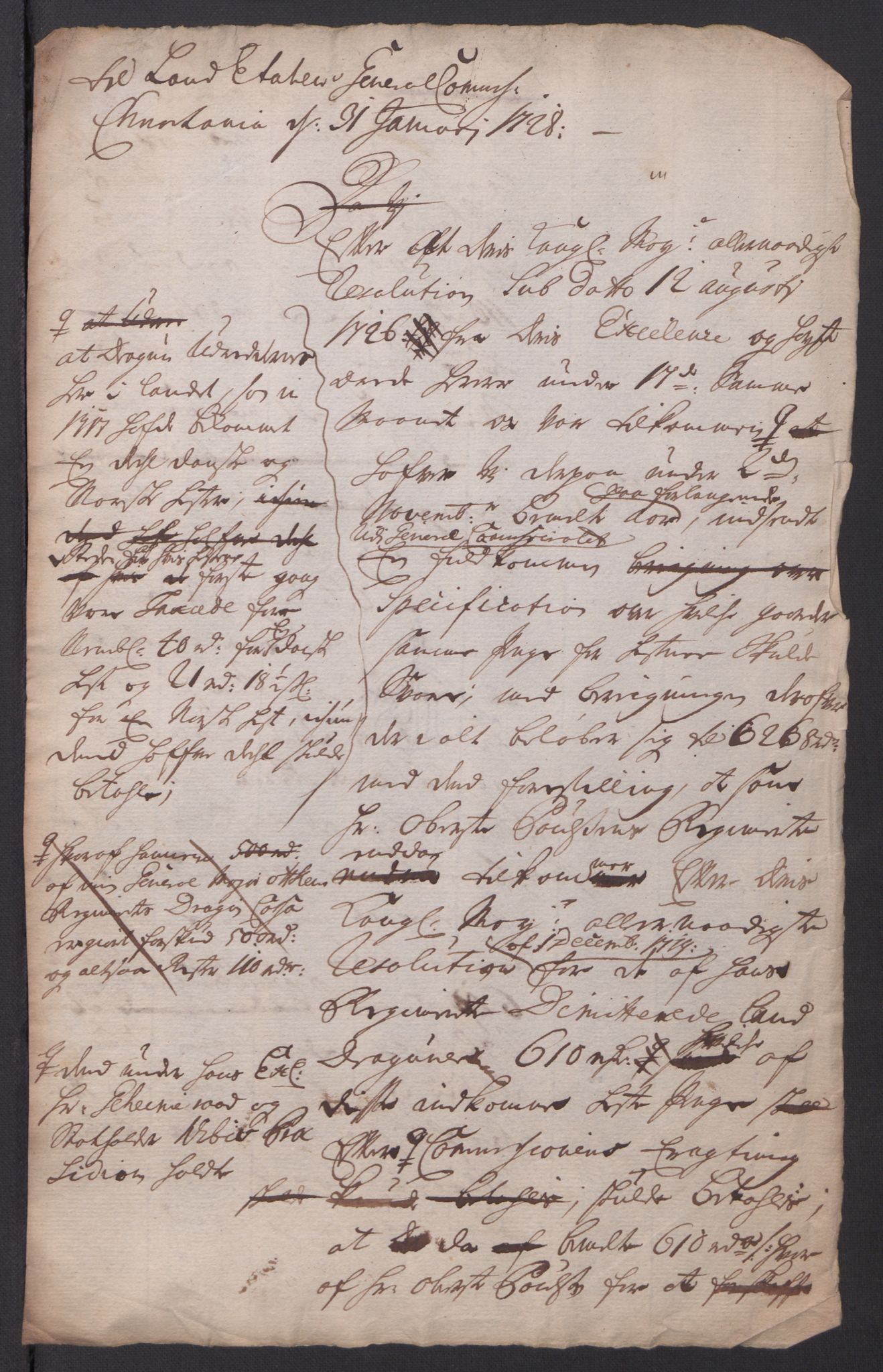 Kommanderende general (KG I) med Det norske krigsdirektorium, AV/RA-EA-5419/B/L0010: Kommanderende generals konsepter og kopibok, 1728-1730, s. 37