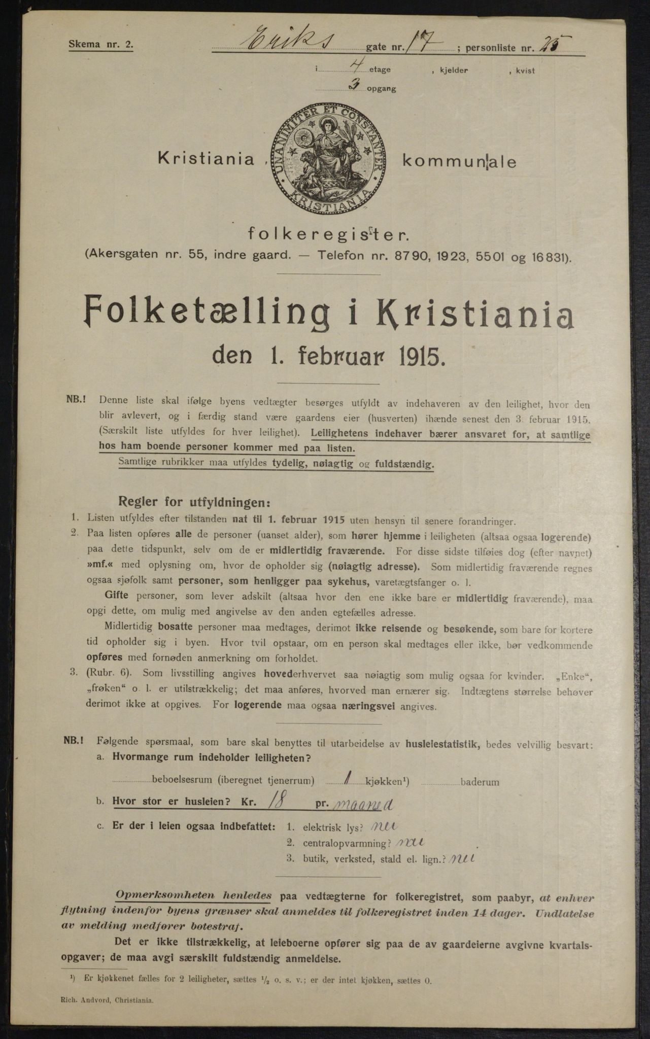 OBA, Kommunal folketelling 1.2.1915 for Kristiania, 1915, s. 19681