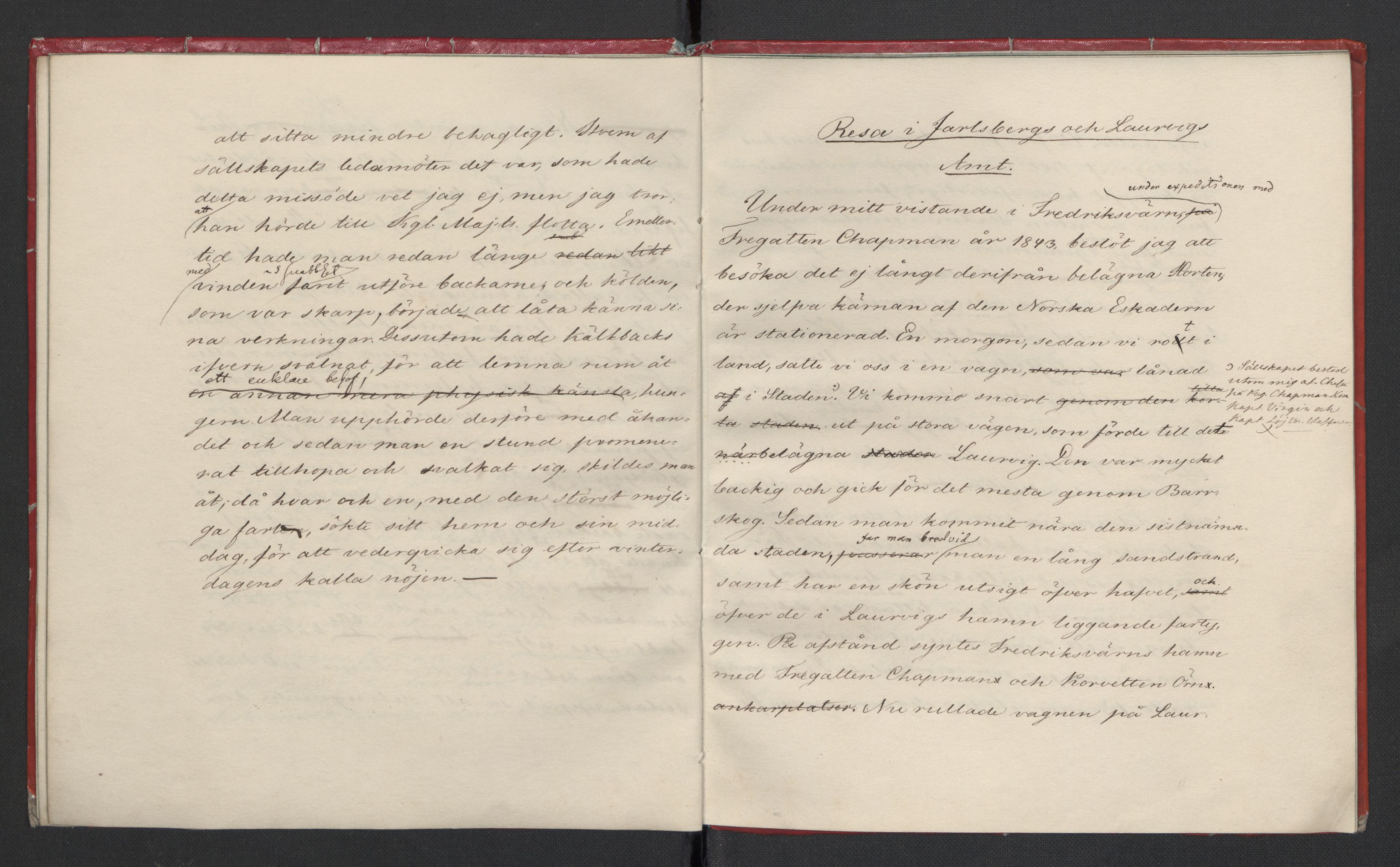 Bernadotte, RA/PA-0318/F/L0001/0001: Privat materiale fra Bernadottefamilien / Reisebeskrivelse, 1843, s. 13