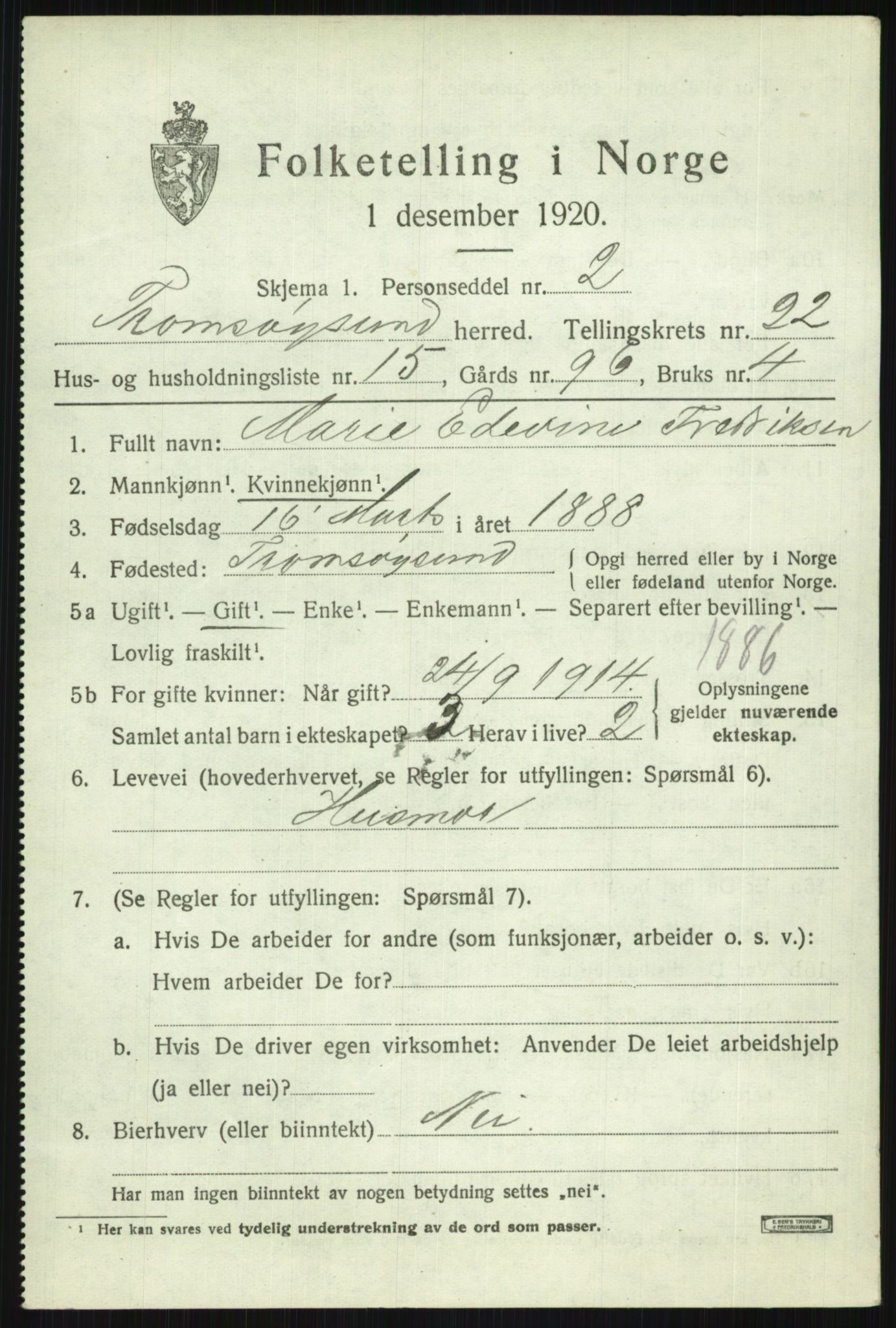 SATØ, Folketelling 1920 for 1934 Tromsøysund herred, 1920, s. 11480