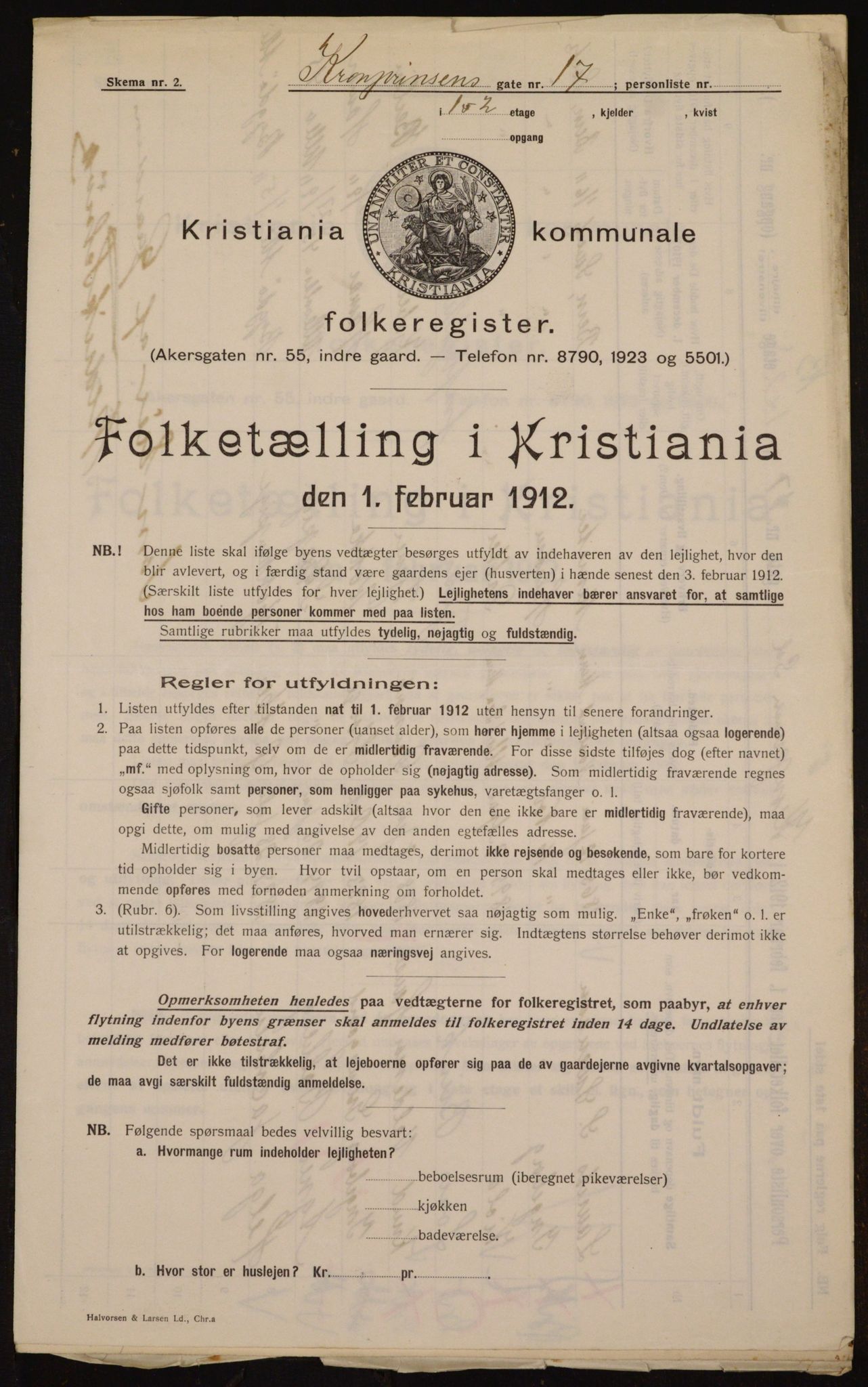 OBA, Kommunal folketelling 1.2.1912 for Kristiania, 1912, s. 54969