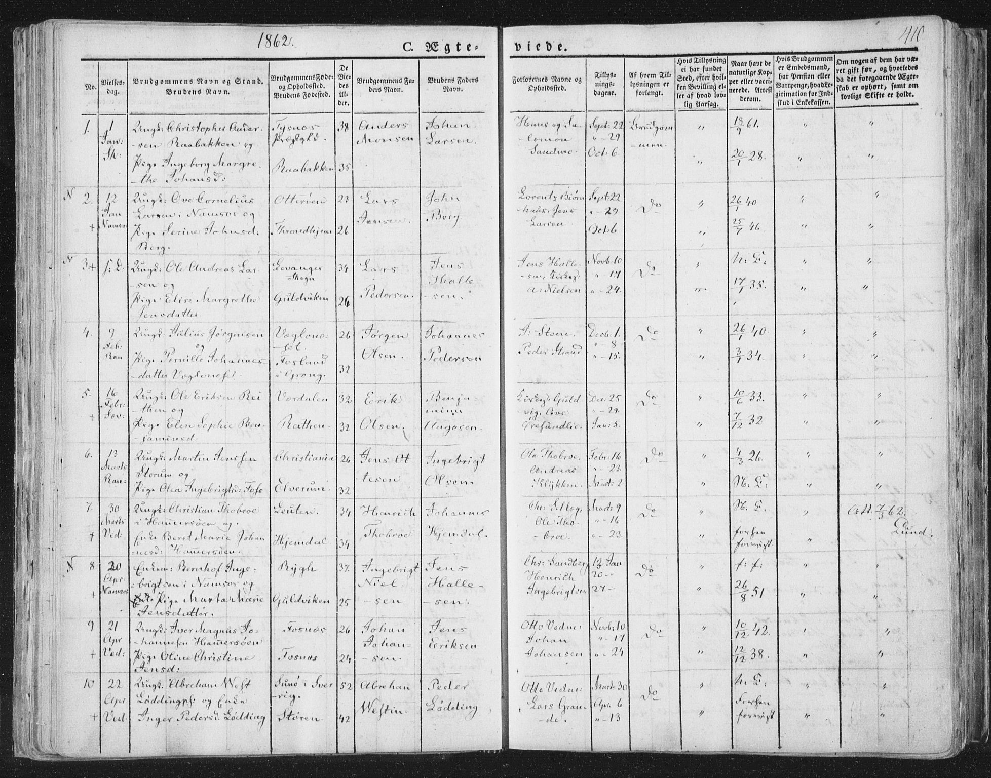 Ministerialprotokoller, klokkerbøker og fødselsregistre - Nord-Trøndelag, AV/SAT-A-1458/764/L0552: Ministerialbok nr. 764A07b, 1824-1865, s. 410