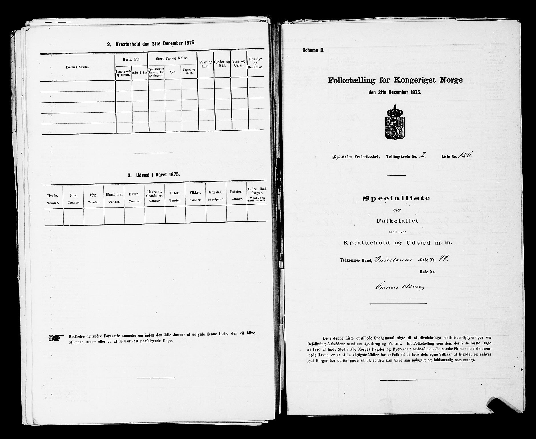 RA, Folketelling 1875 for 0103B Fredrikstad prestegjeld, Fredrikstad kjøpstad, 1875, s. 323