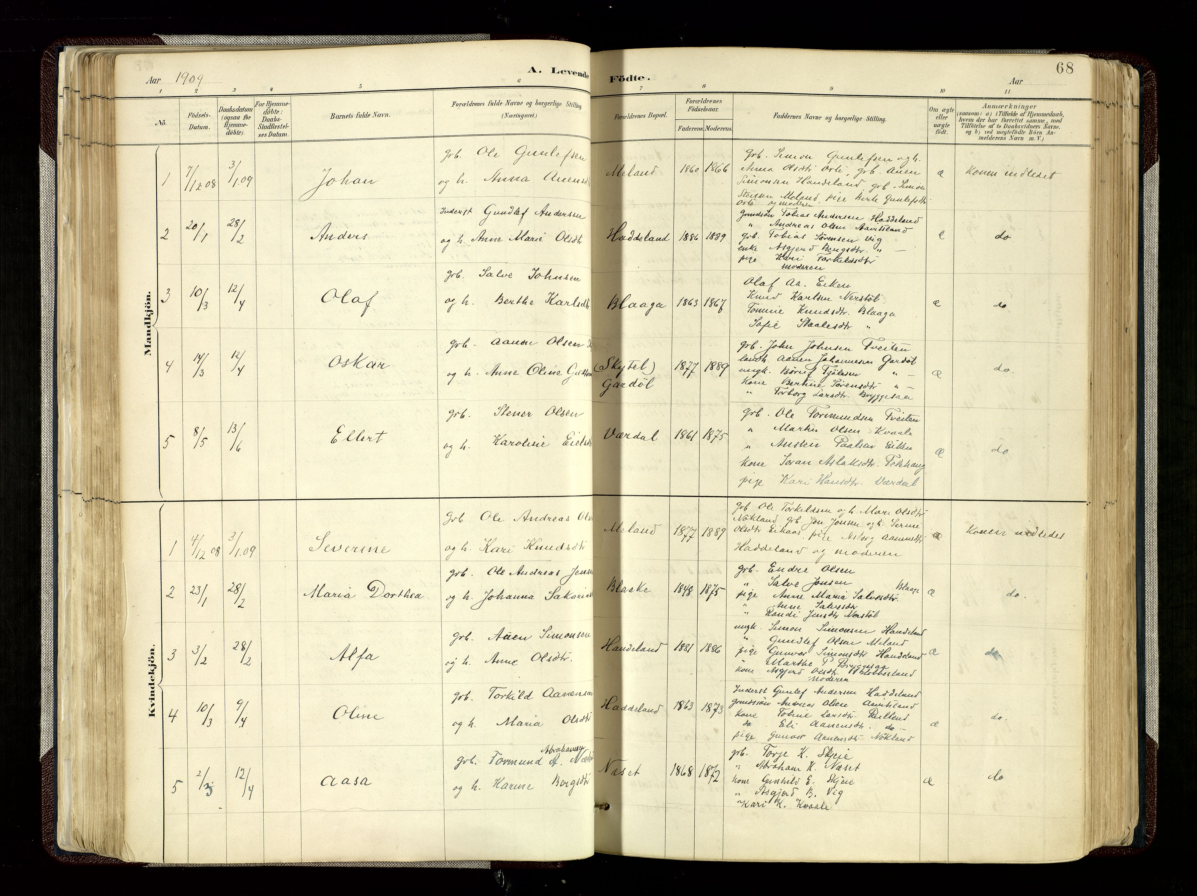 Hægebostad sokneprestkontor, AV/SAK-1111-0024/F/Fa/Fab/L0004: Ministerialbok nr. A 4, 1887-1929, s. 68