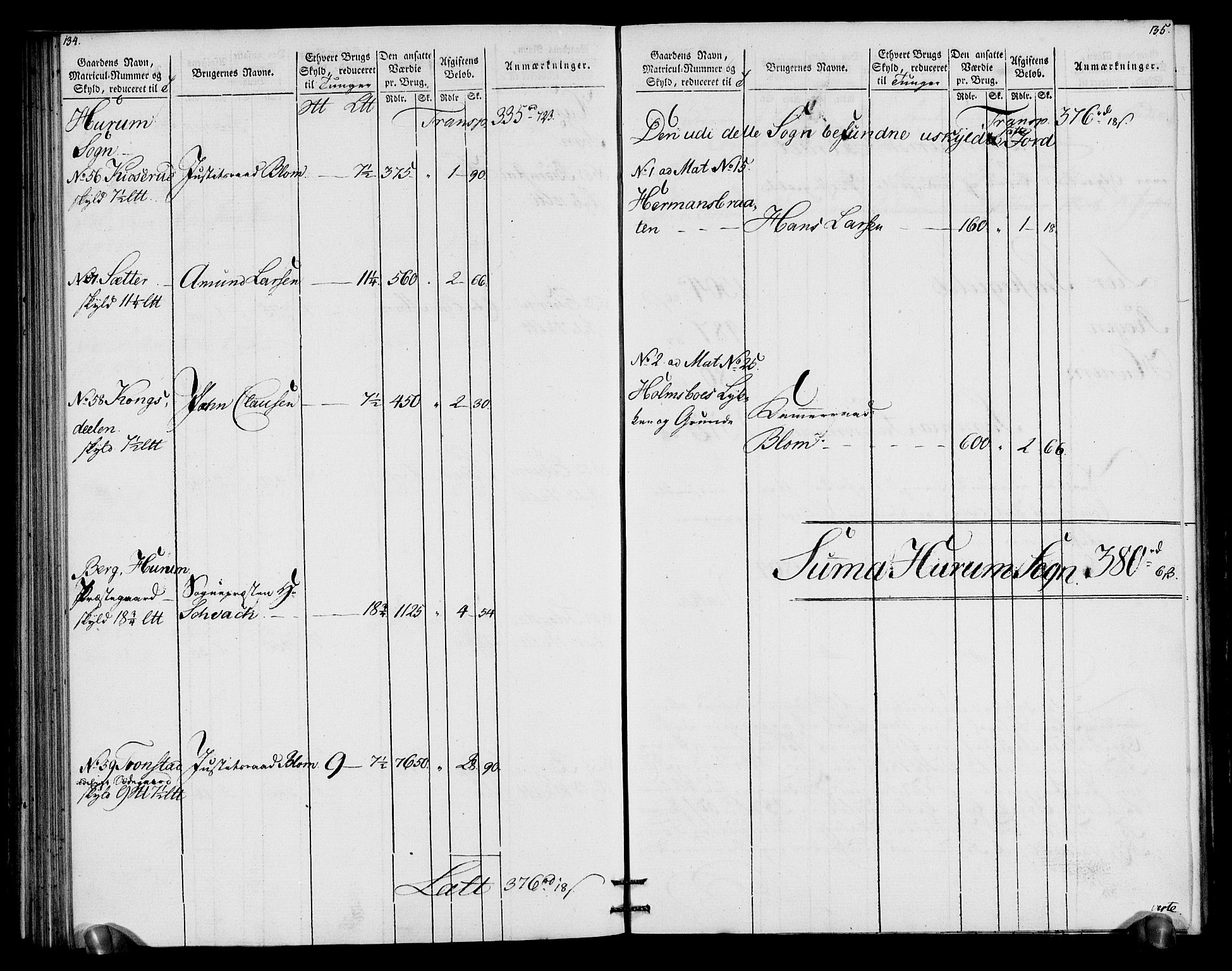 Rentekammeret inntil 1814, Realistisk ordnet avdeling, AV/RA-EA-4070/N/Ne/Nea/L0066: Buskerud fogderi. Oppebørselsregister for Lier, Røyken og Hurum prestegjeld, 1803-1804, s. 71