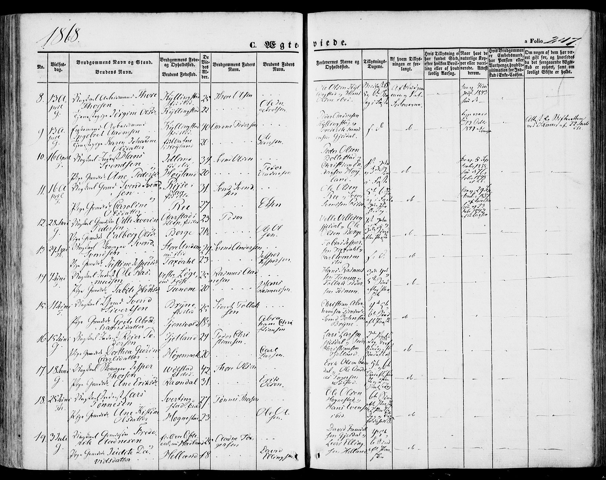 Lye sokneprestkontor, SAST/A-101794/001/30BA/L0007: Ministerialbok nr. A 6, 1856-1871, s. 247