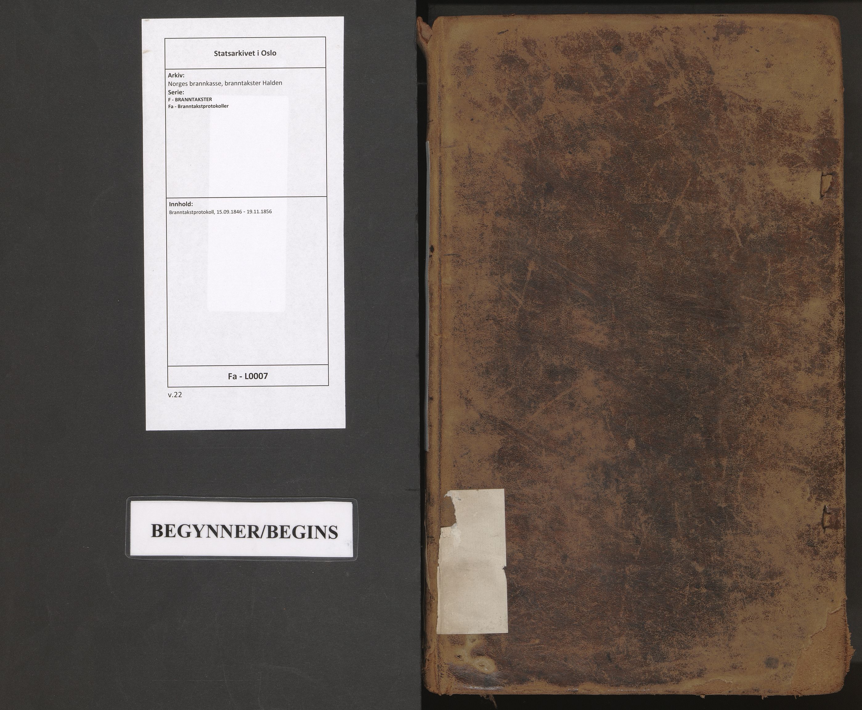 Norges brannkasse, branntakster Halden, AV/SAO-A-11355/F/Fa/L0007: Branntakstprotokoll, 1846-1856