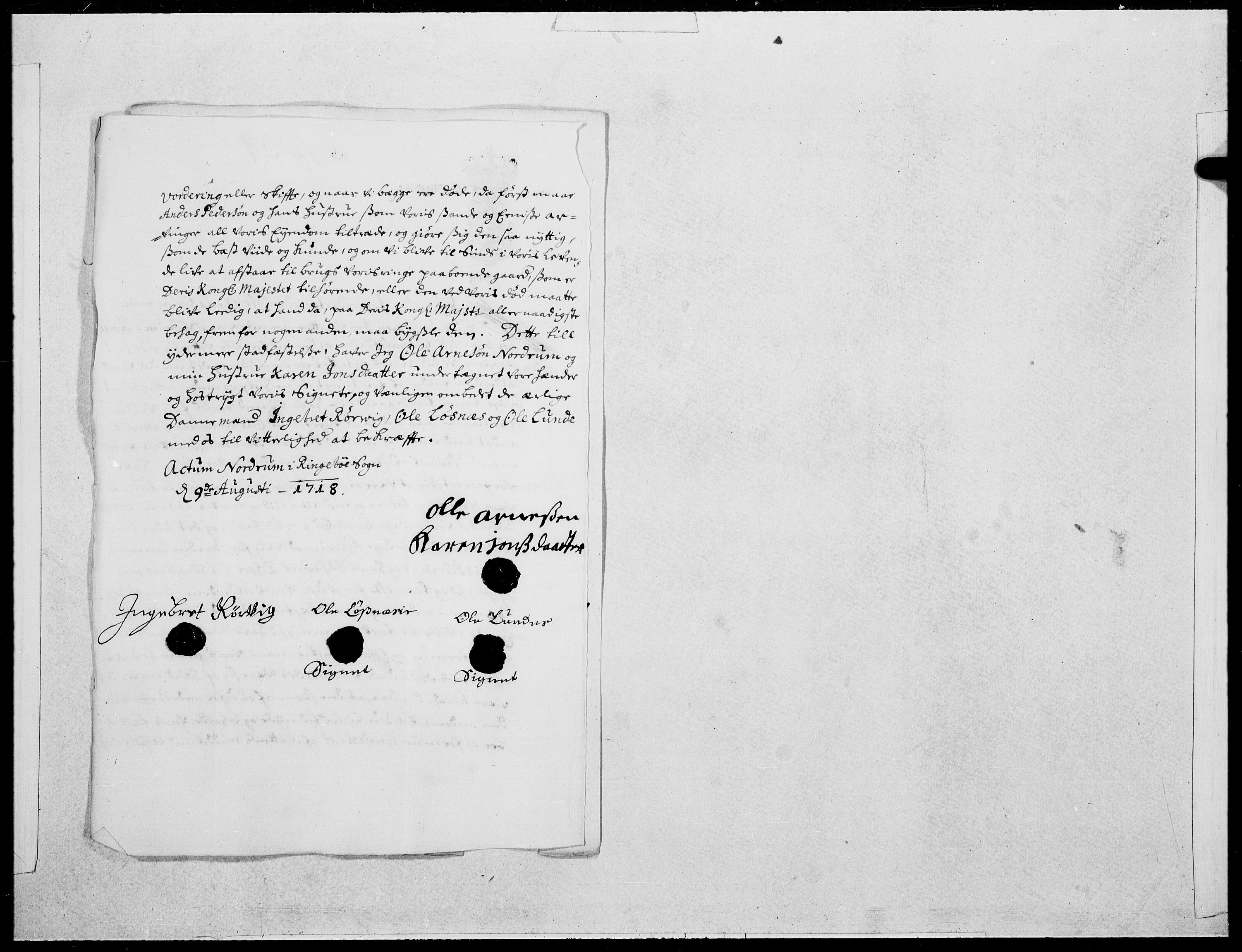 Danske Kanselli 1572-1799, AV/RA-EA-3023/F/Fc/Fcc/Fcca/L0082: Norske innlegg 1572-1799, 1718, s. 451