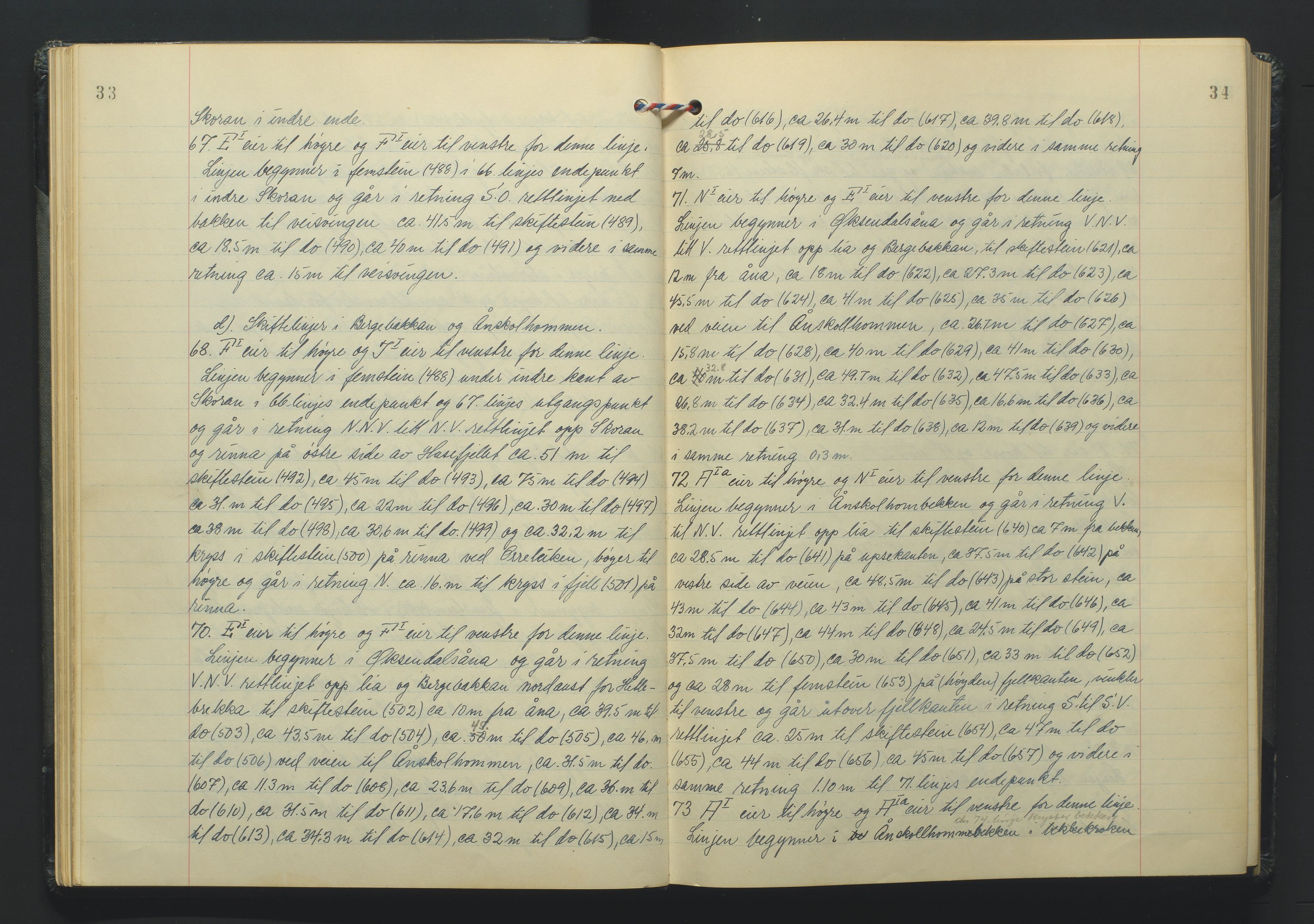 Lista jordskifterett, AV/SAK-1541-0005/F/Fa/L0003: Jordskifterettsbok Flekkefjord domssokn, med gårdsregister nr 9, 1956-1963, s. 33-34