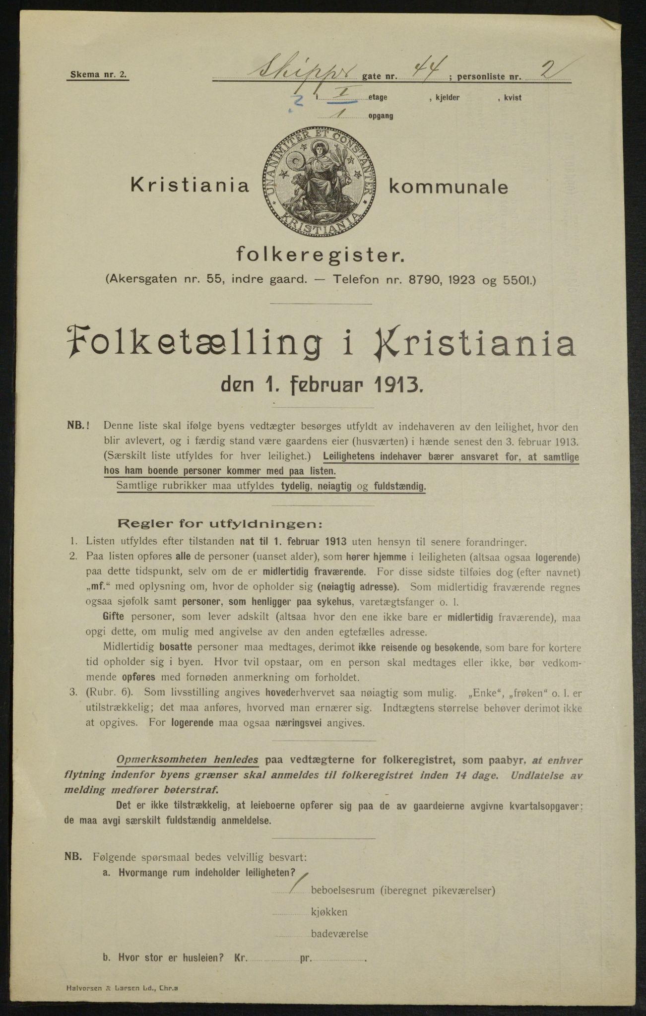 OBA, Kommunal folketelling 1.2.1913 for Kristiania, 1913, s. 95802