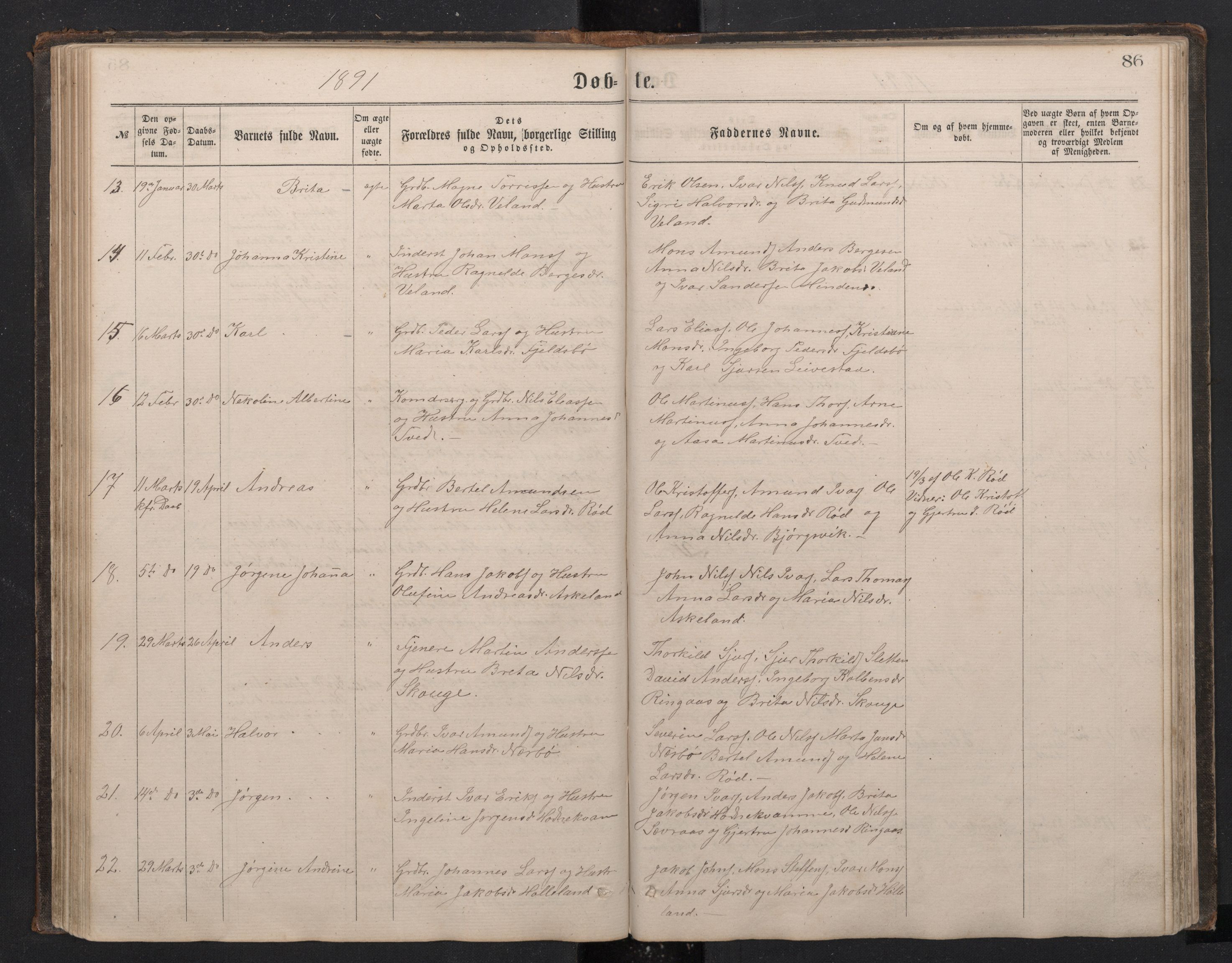 Lindås Sokneprestembete, AV/SAB-A-76701/H/Hab/Habe/L0002: Klokkerbok nr. E 2, 1867-1892, s. 85b-86a
