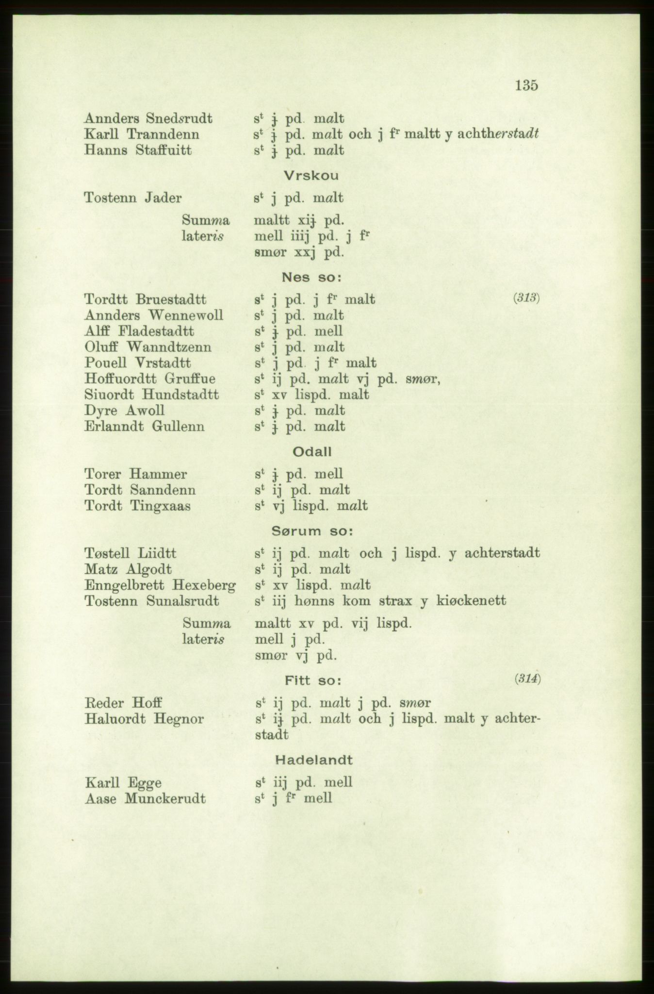 Publikasjoner utgitt av Arkivverket, PUBL/PUBL-001/C/0001: Bind 1: Rekneskap for Akershus len 1557-1558, 1557-1558, s. 135