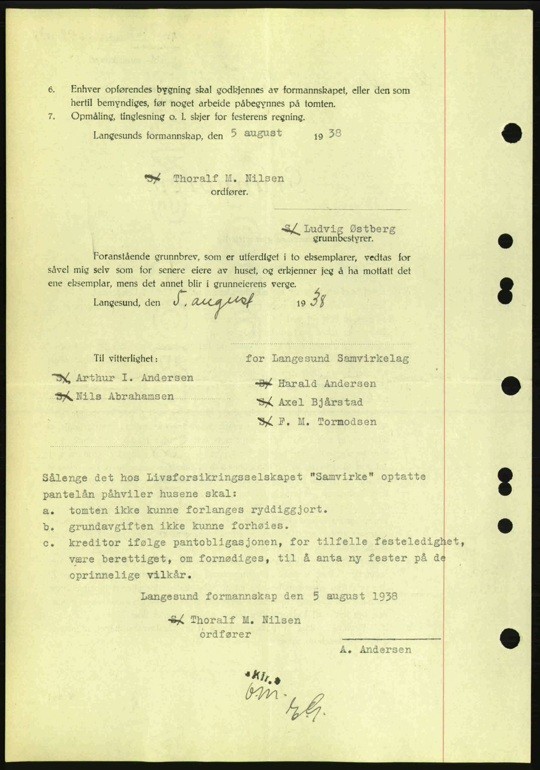 Bamble sorenskriveri, AV/SAKO-A-214/G/Ga/Gag/L0002: Pantebok nr. A-2, 1937-1938, Dagboknr: 698/1938