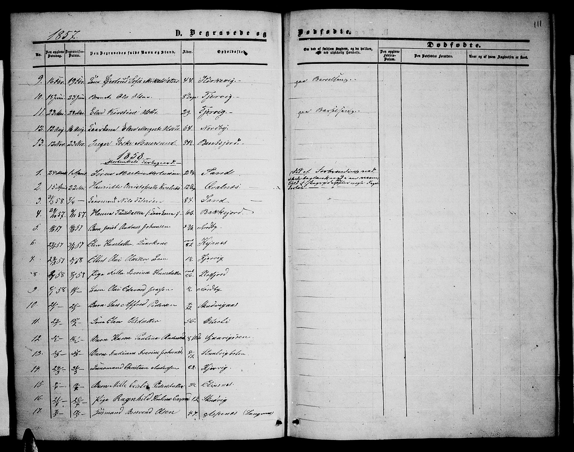 Balsfjord sokneprestembete, AV/SATØ-S-1303/G/Gab/L0001klokker: Klokkerbok nr. 1, 1856-1869, s. 111